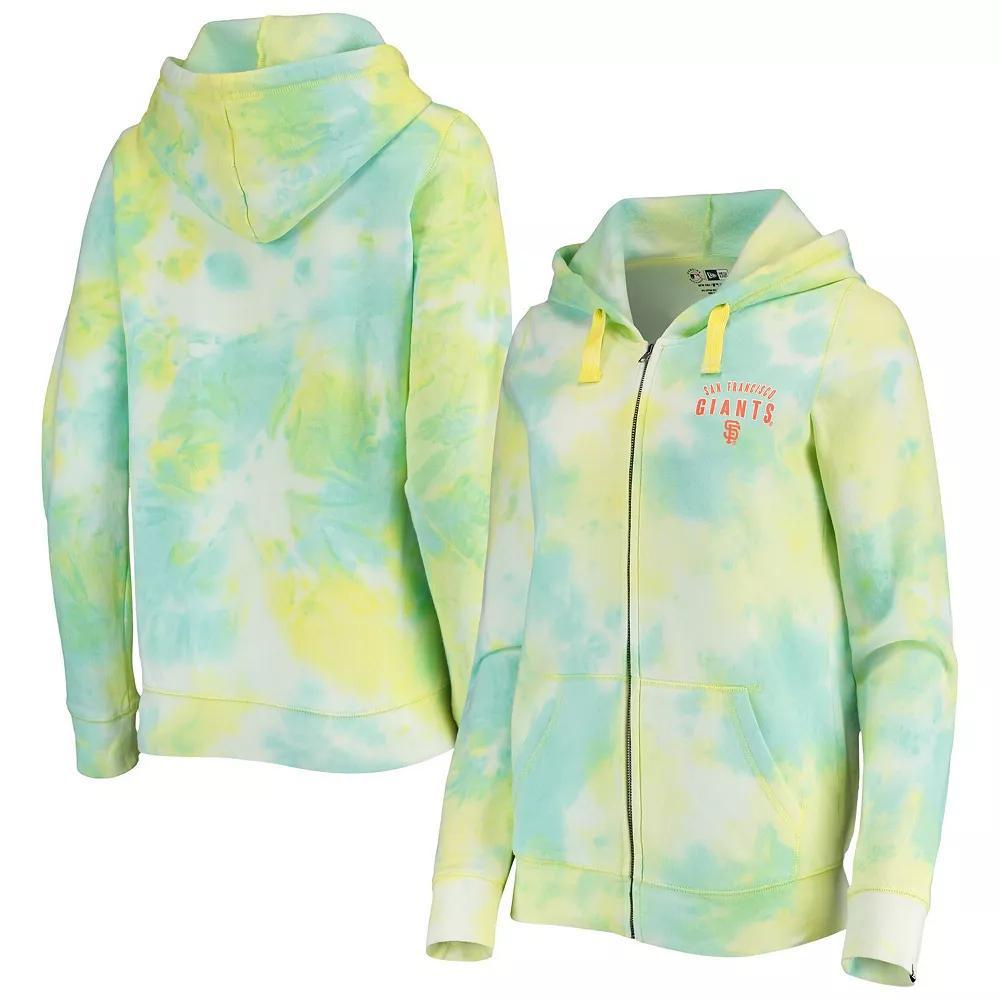 Women's New Era White San Francisco Giants Tie-Dye Full-Zip Hoodie, Size: Small Product Image