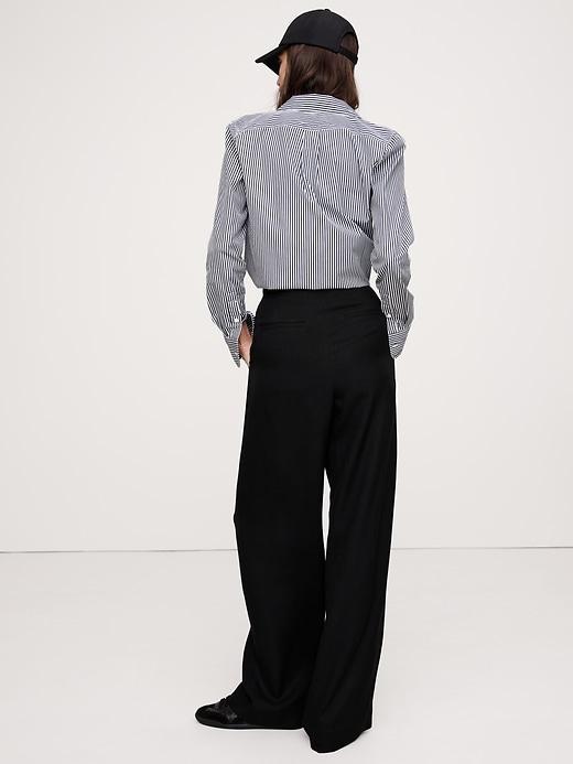 Soho High-Rise Wide-Leg Italian Wool Pant Product Image