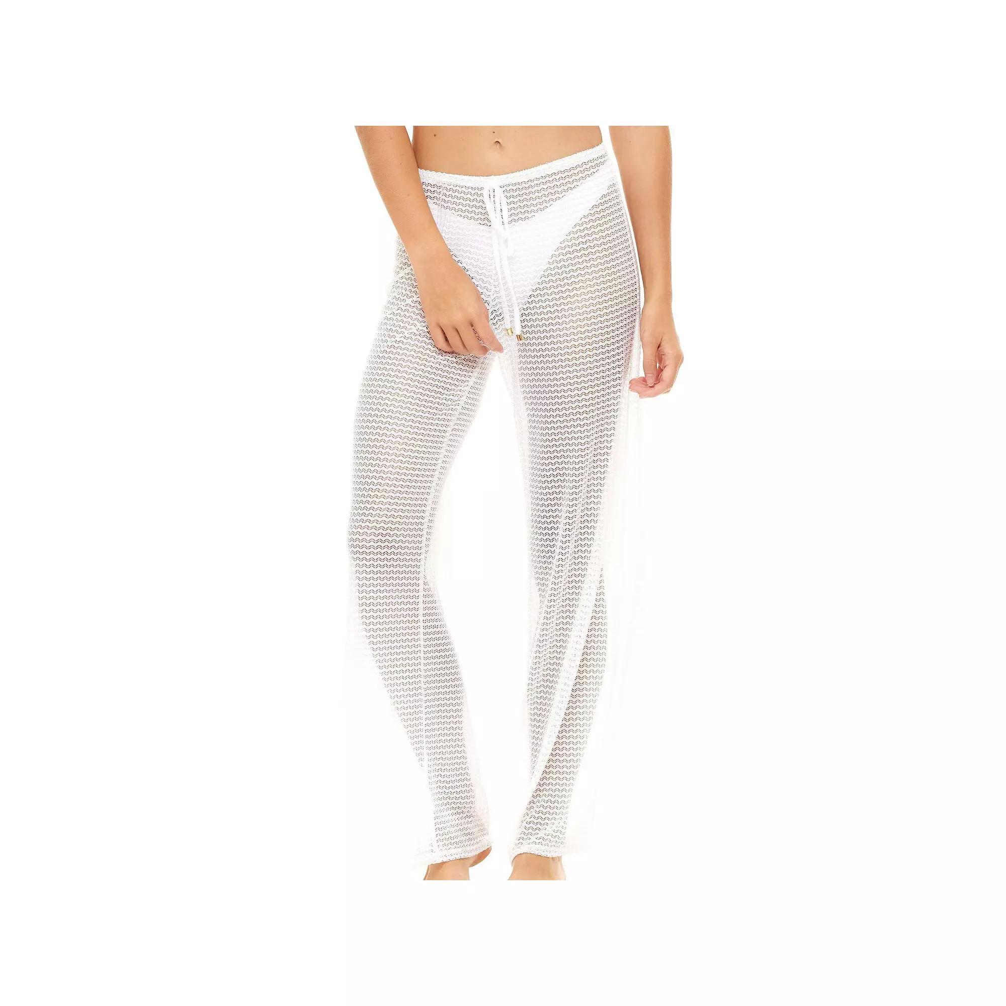 Women's Jordan Taylor Mesh Swim Cover-Up Pants, Size: Medium, White Product Image
