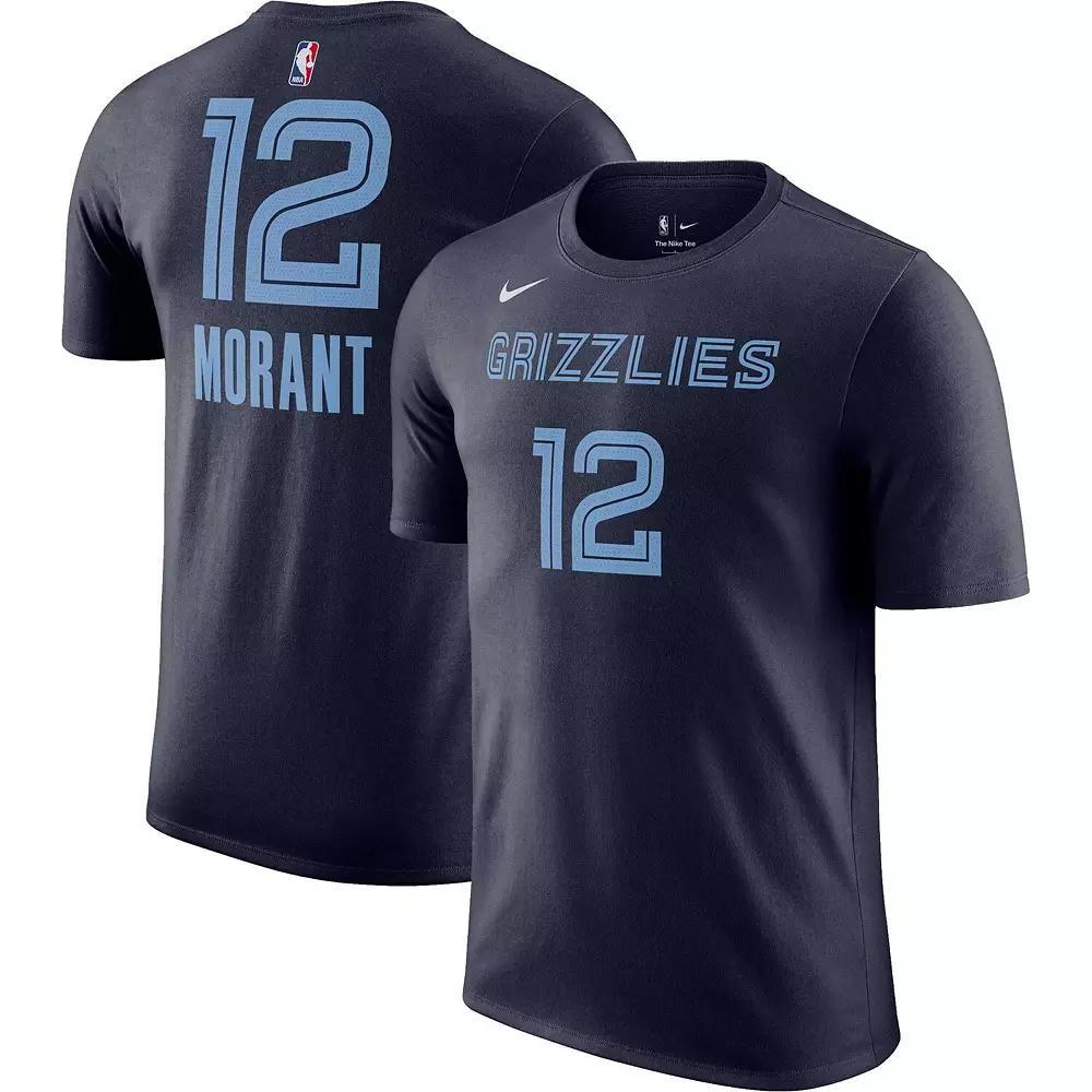 Men's Nike Ja Morant Navy Memphis Grizzlies Icon 2022/23 Name & Number T-Shirt, Size: XL, Grz Blue Product Image
