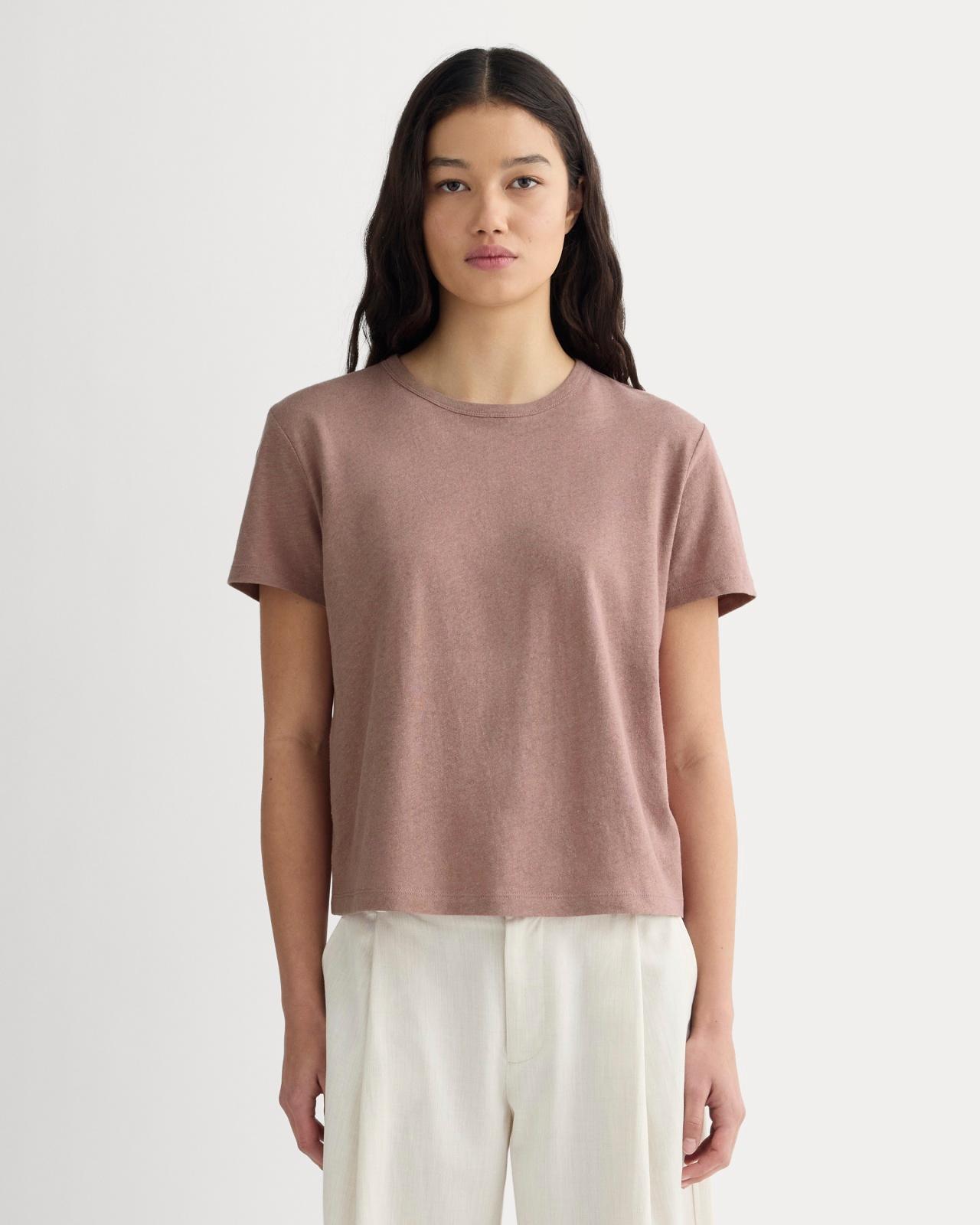 The Box-Cut Tee in Cotton Linen Product Image