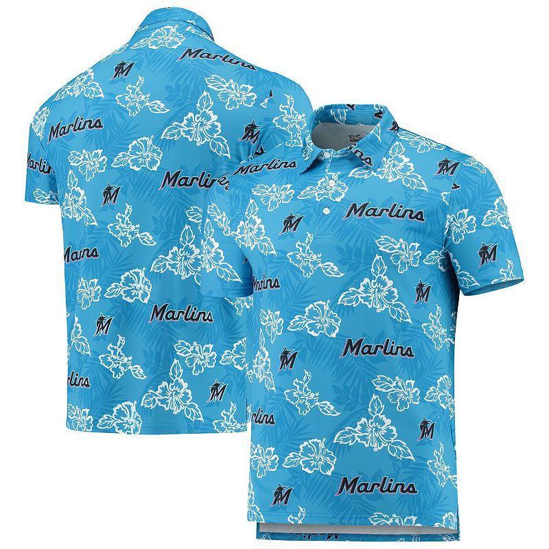 Men's Reyn Spooner Blue Miami Marlins Performance Polo, Size: Small Product Image
