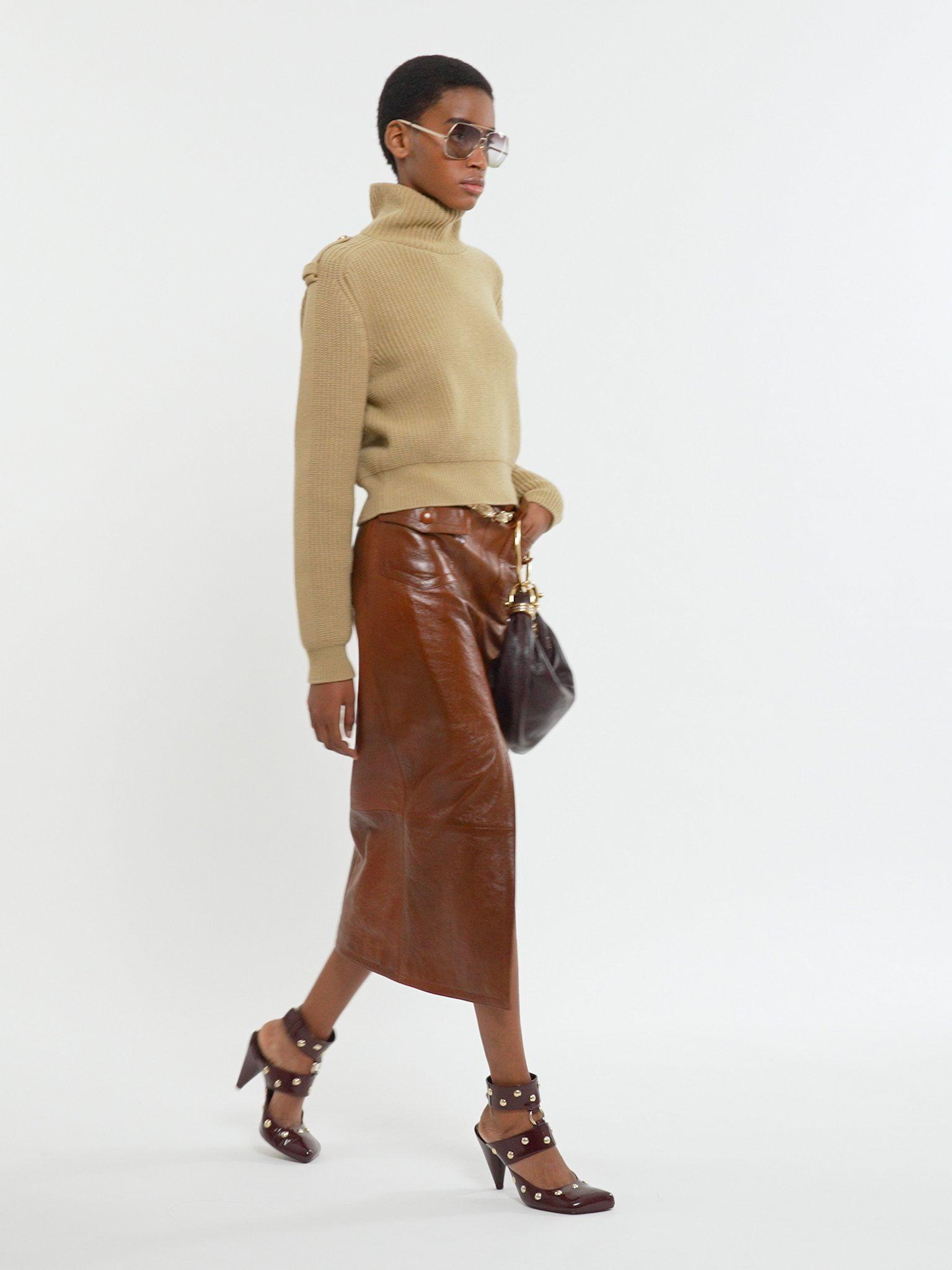 Small Bracelet hobo bag in grained leather Product Image