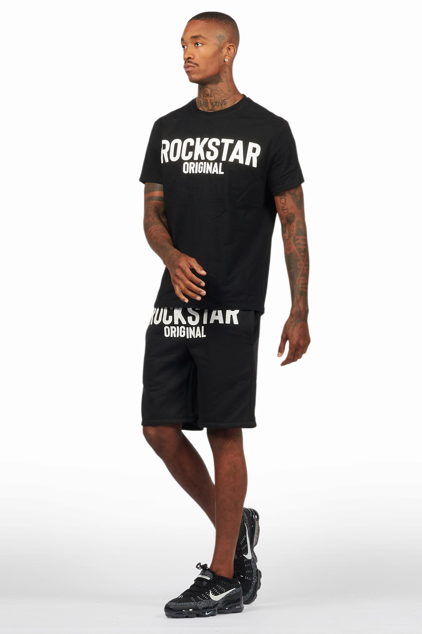 Sana Black/White T-Shirt Short Set Male Product Image
