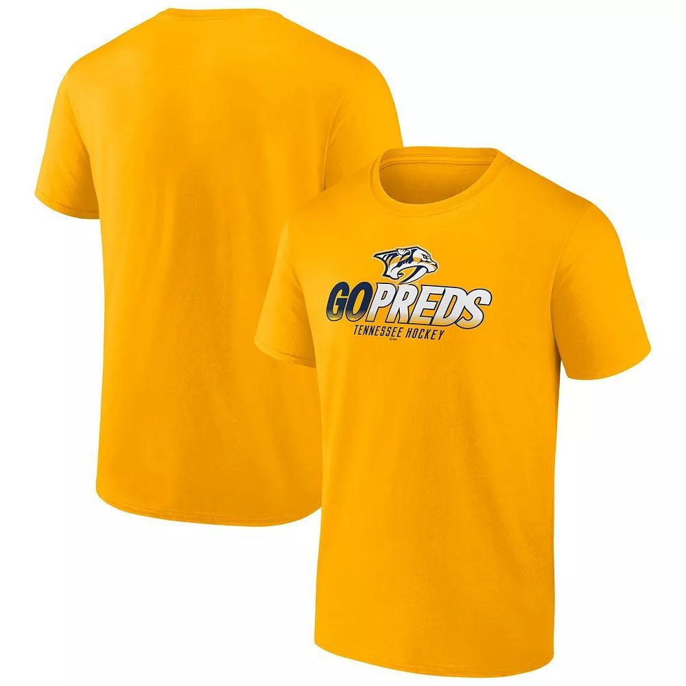 Men's Fanatics  Gold Nashville Predators Iconic T-Shirt, Size: Large, Pdt Gold Product Image