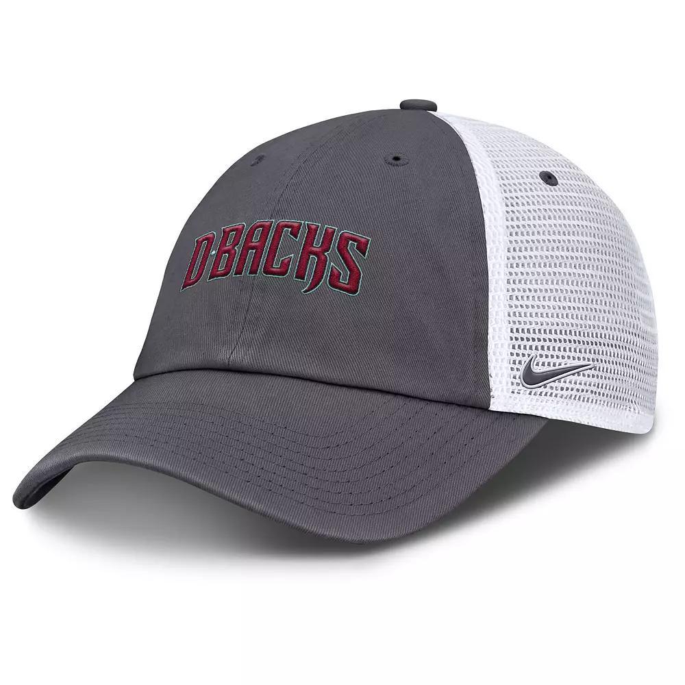 Men's Nike Gray Arizona Diamondbacks Wordmark Club Adjustable Trucker Hat, Size: Medium/Large, Grey Product Image