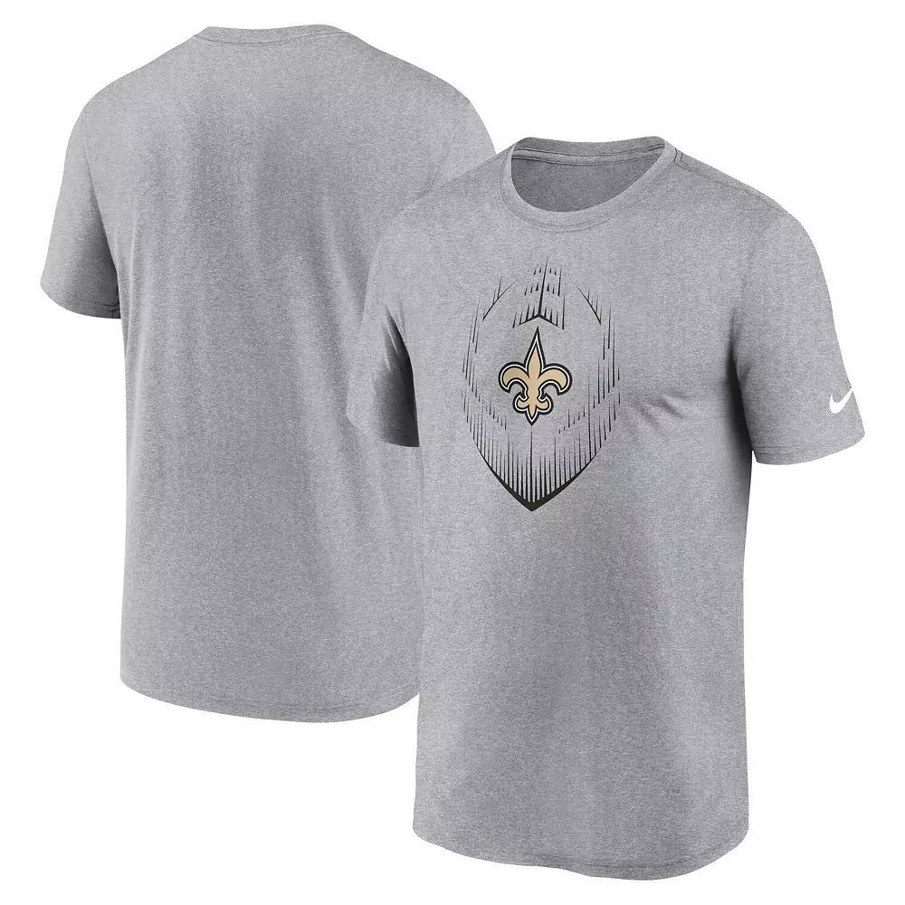 Men's Nike Heather Gray New Orleans Saints Primetime Legend Icon Performance T-Shirt, Size: 2XL, Grey Product Image