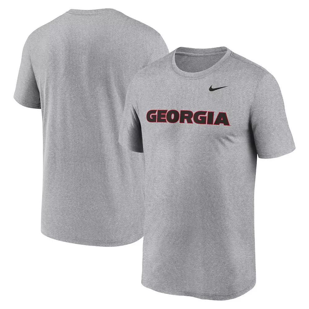 Men's Nike Heather Gray Georgia Bulldogs Primetime Legend Wordmark T-Shirt, Size: Medium, Grey Product Image