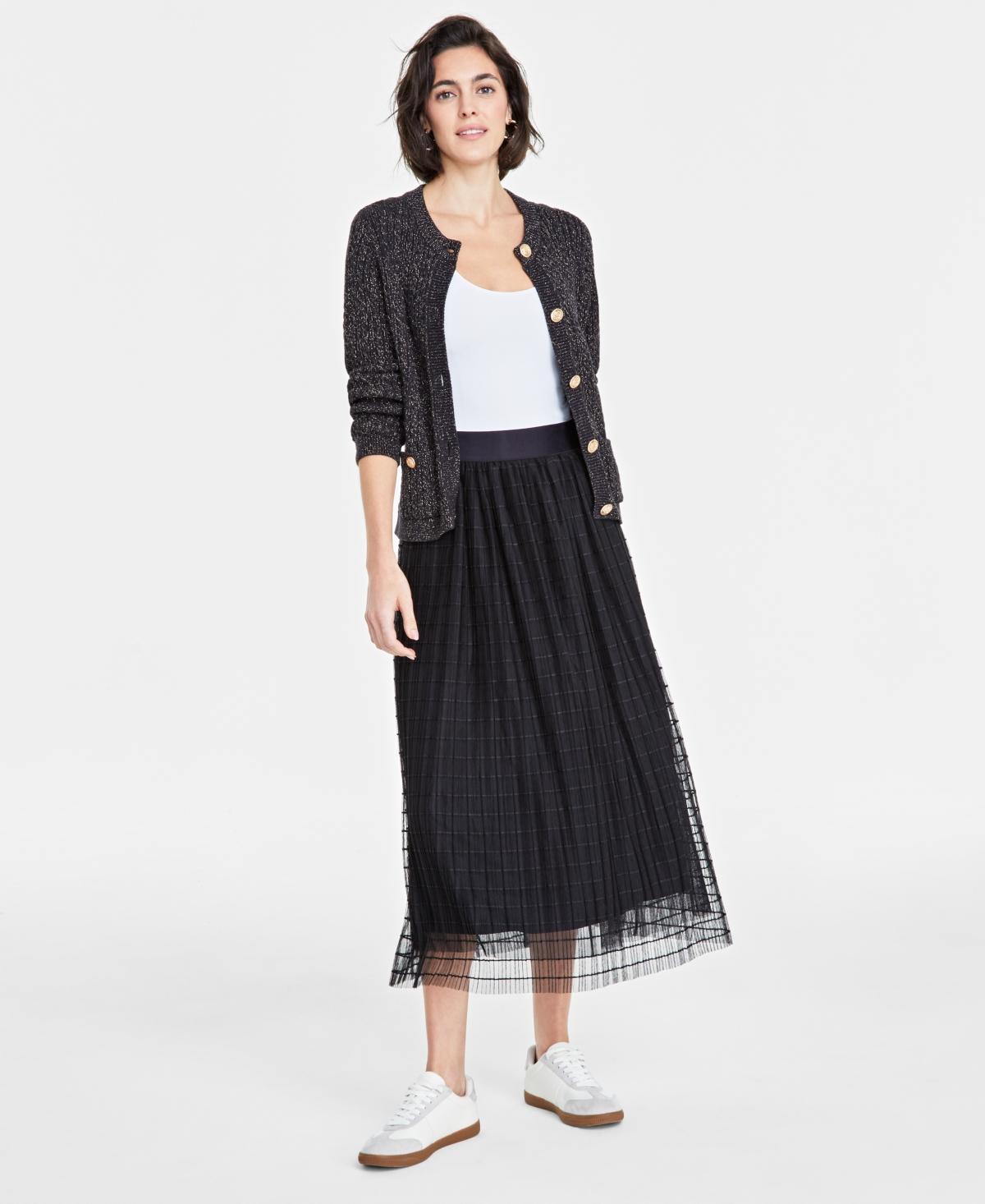 On 34th Womens Pull-On A-Line Tulle Midi Skirt, Created for Macys Product Image