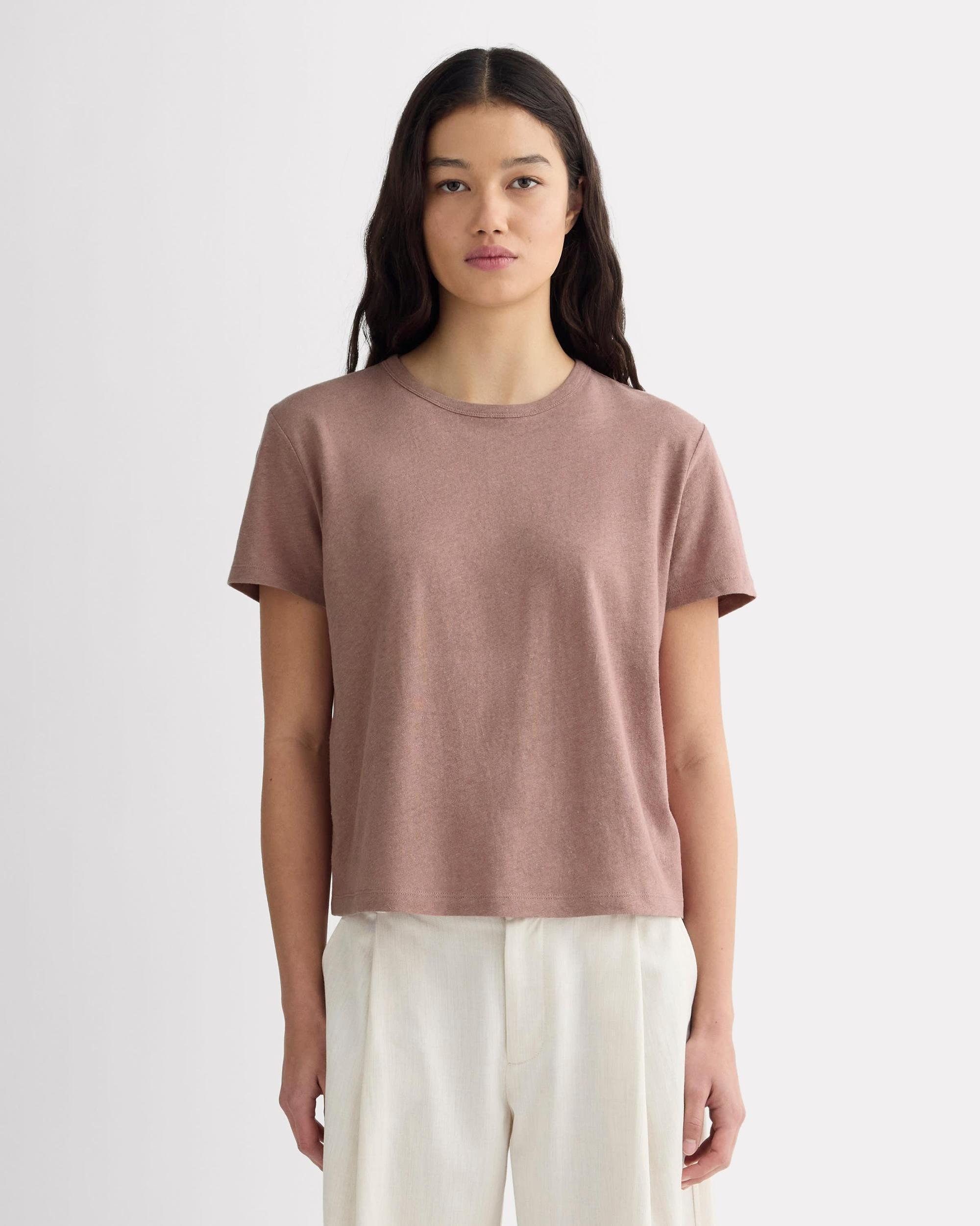 The Box-Cut Tee in Cotton Linen Product Image