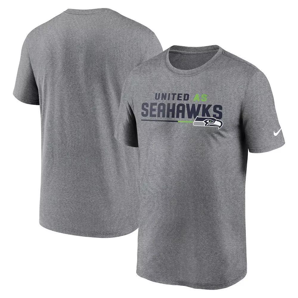 Men's Nike Heather Gray Seattle Seahawks Legend Team Shoutout Performance T-Shirt, Size: XL, Grey Product Image