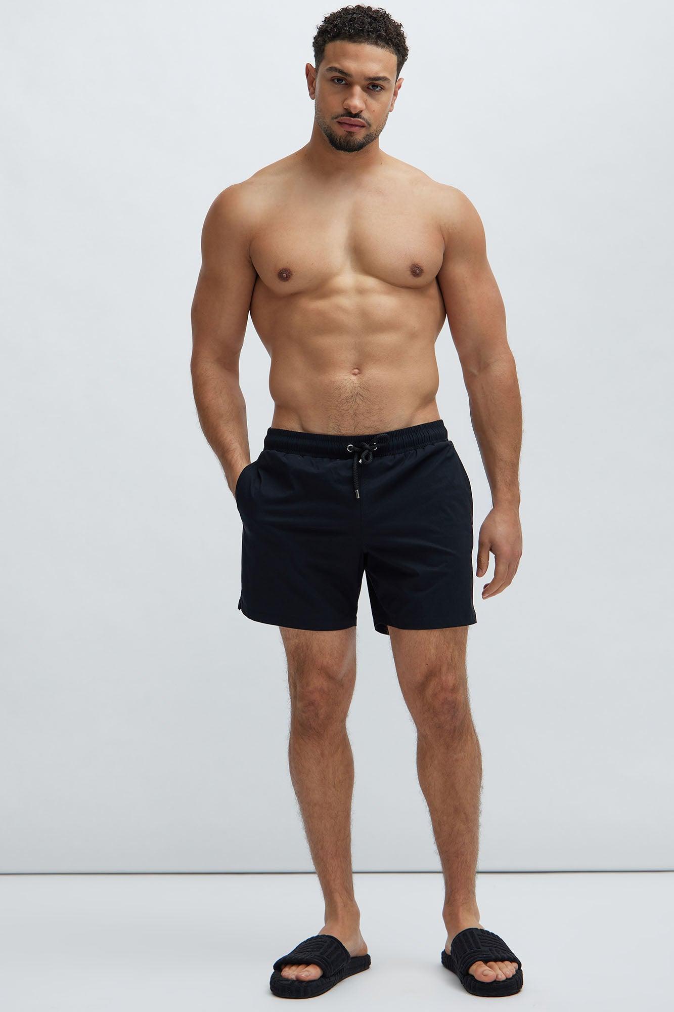 Montez Stretch Swim Trunk Mid - Black Product Image