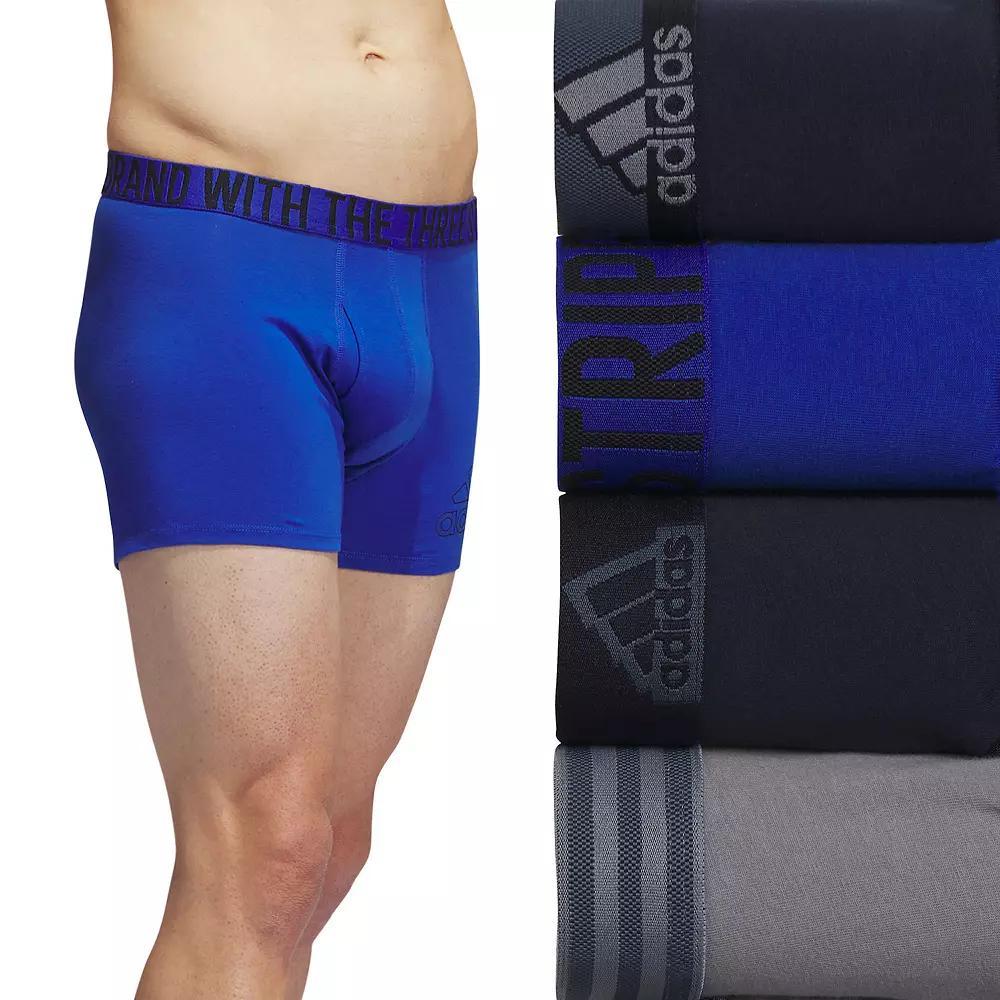 Men's adidas 4-Pack Stretch Trunk Boxer Briefs, Size: XXL, Navy Blue Grey Product Image