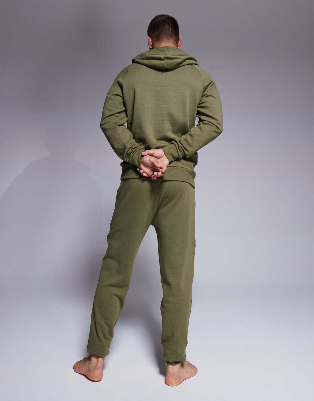 HUGO Bodywear tonal logo sweatpants in dark green - part of a set Product Image