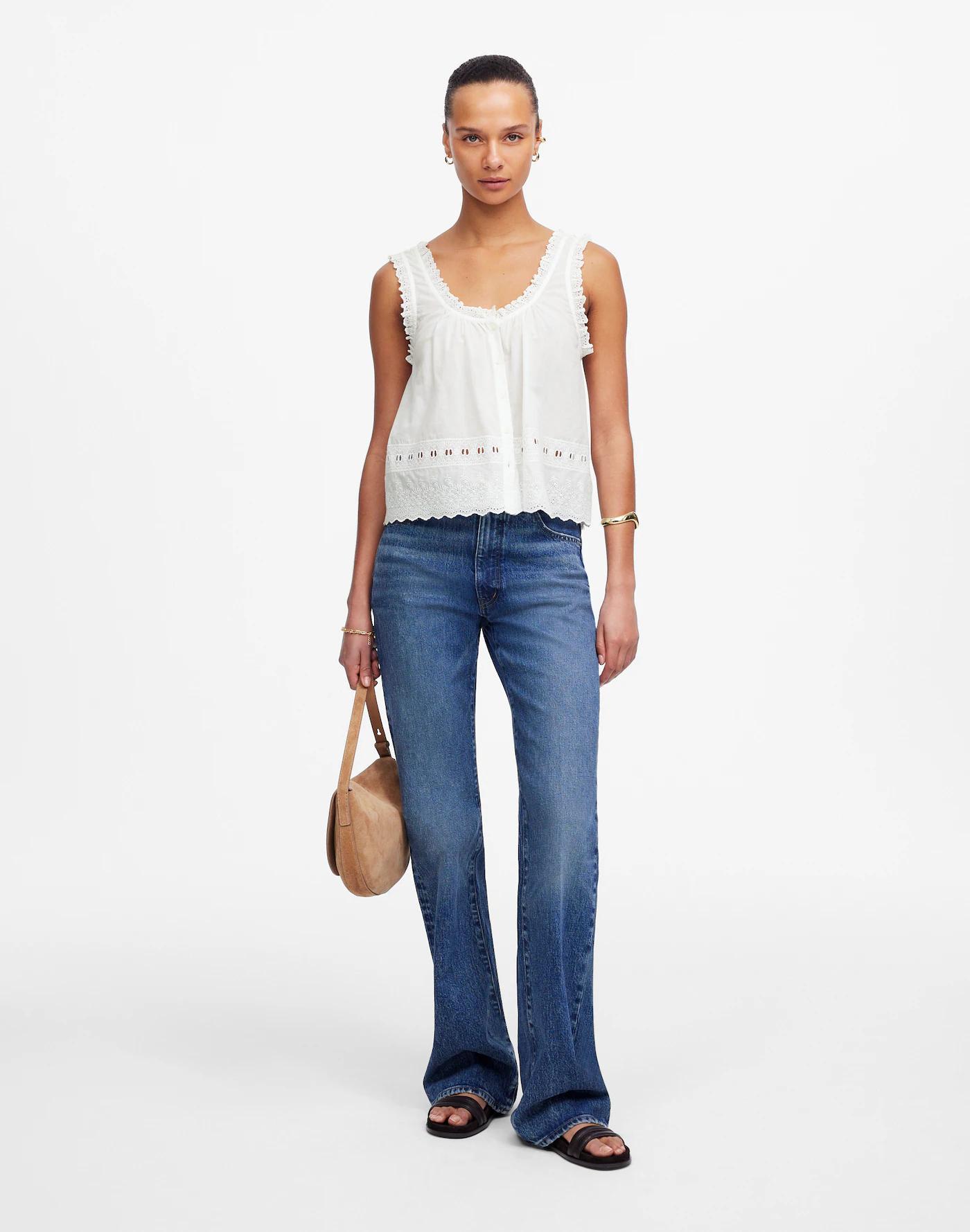 Embroidered Scalloped Tank Product Image