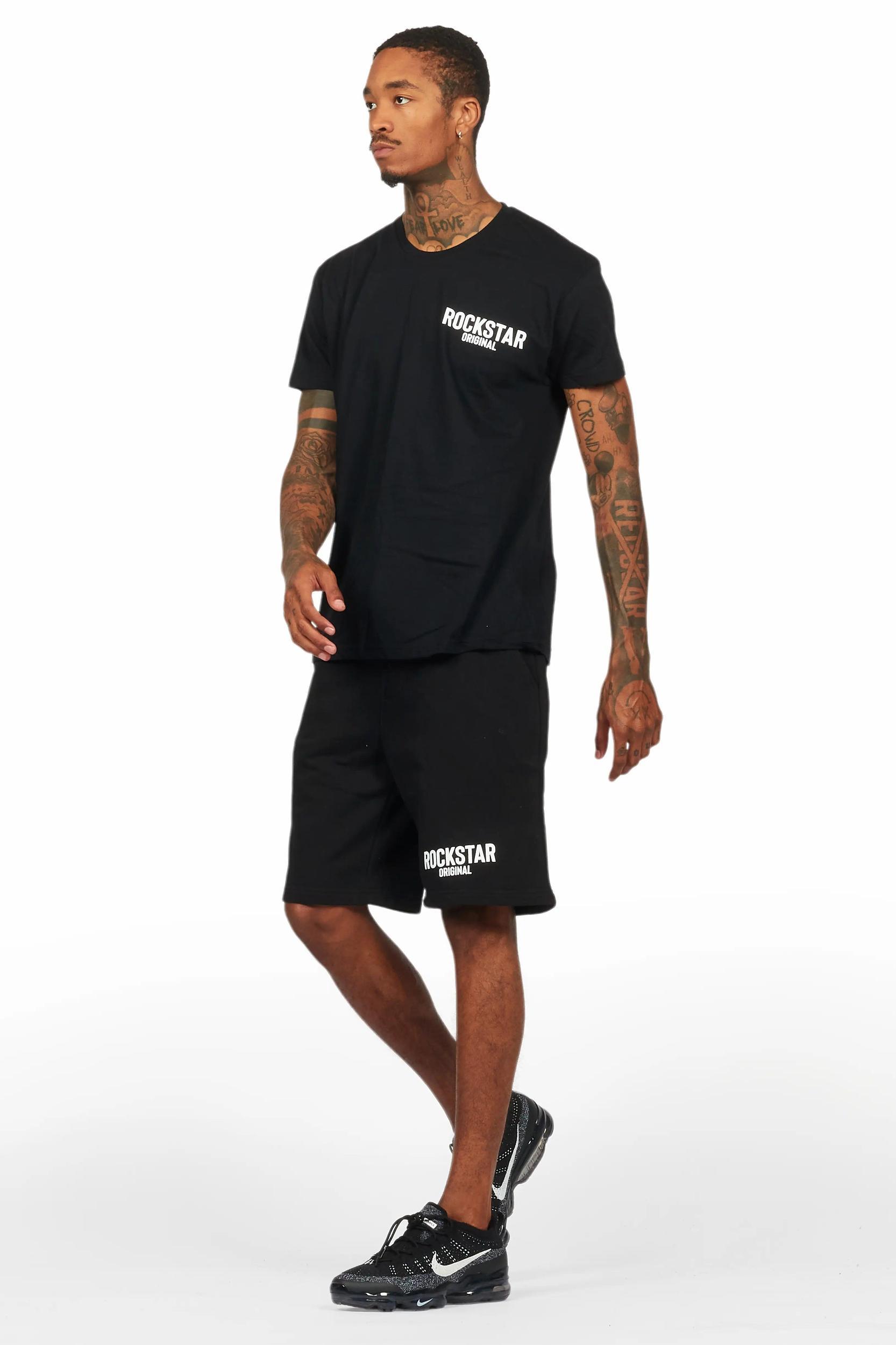 Fana Black T-Shirt Short Set Female Product Image