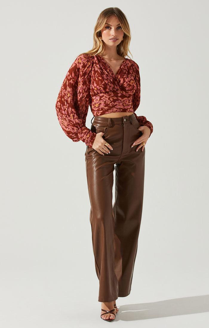 ASTR the Label | Pernilla Top | Rust Floral FINAL SALE Product Image