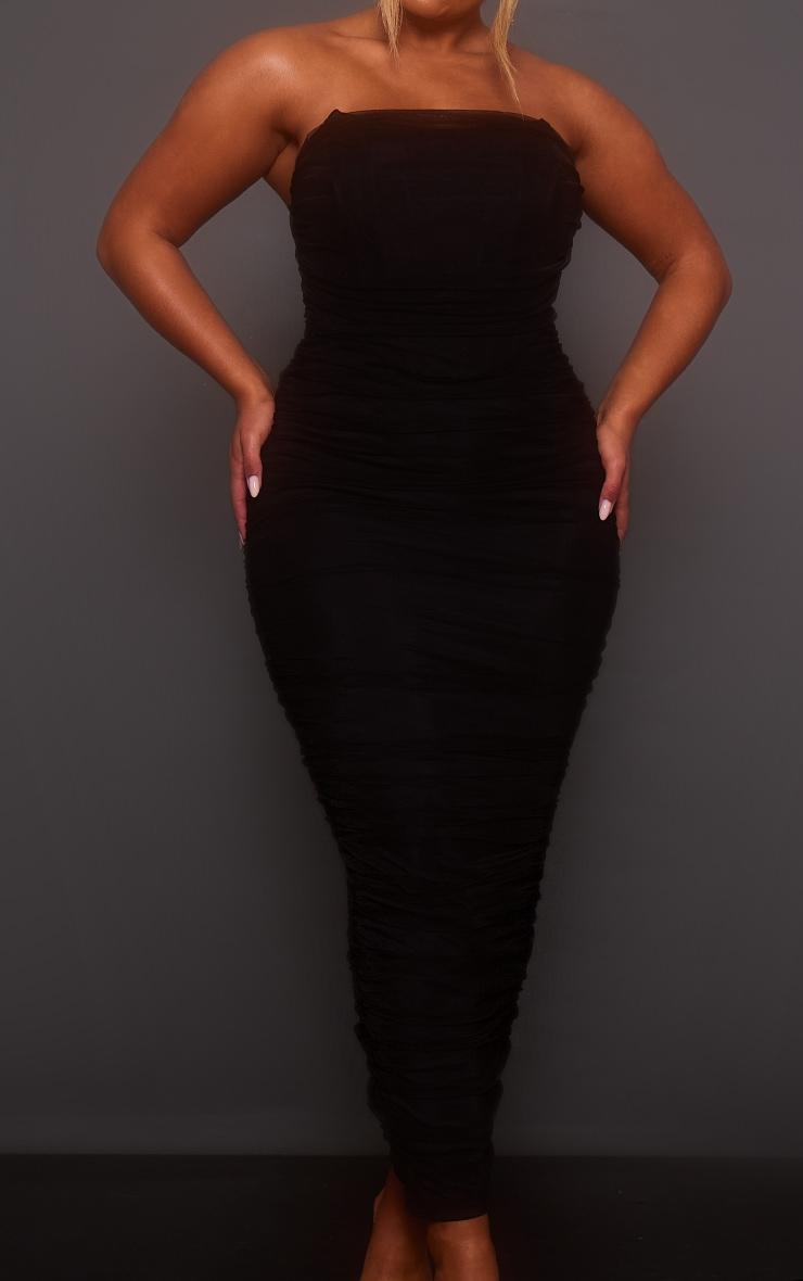 Shape Black Mesh Corset Bandeau Maxi Dress Product Image
