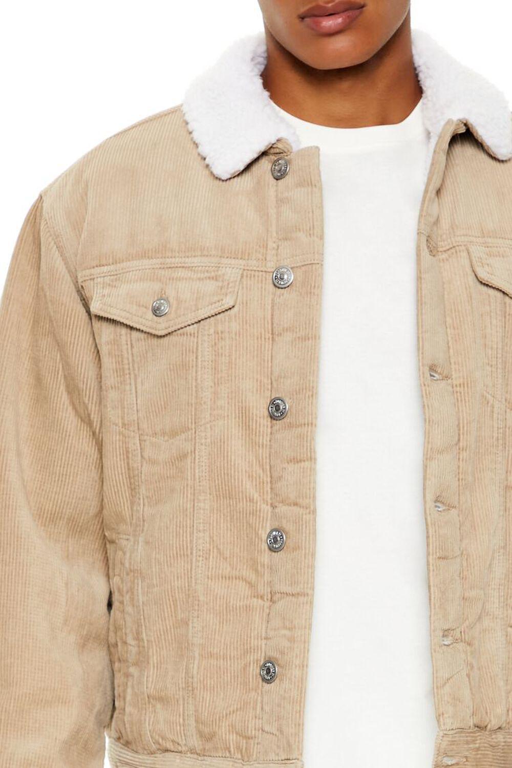 Faux Shearling-Trim Trucker Jacket | Forever 21 Product Image