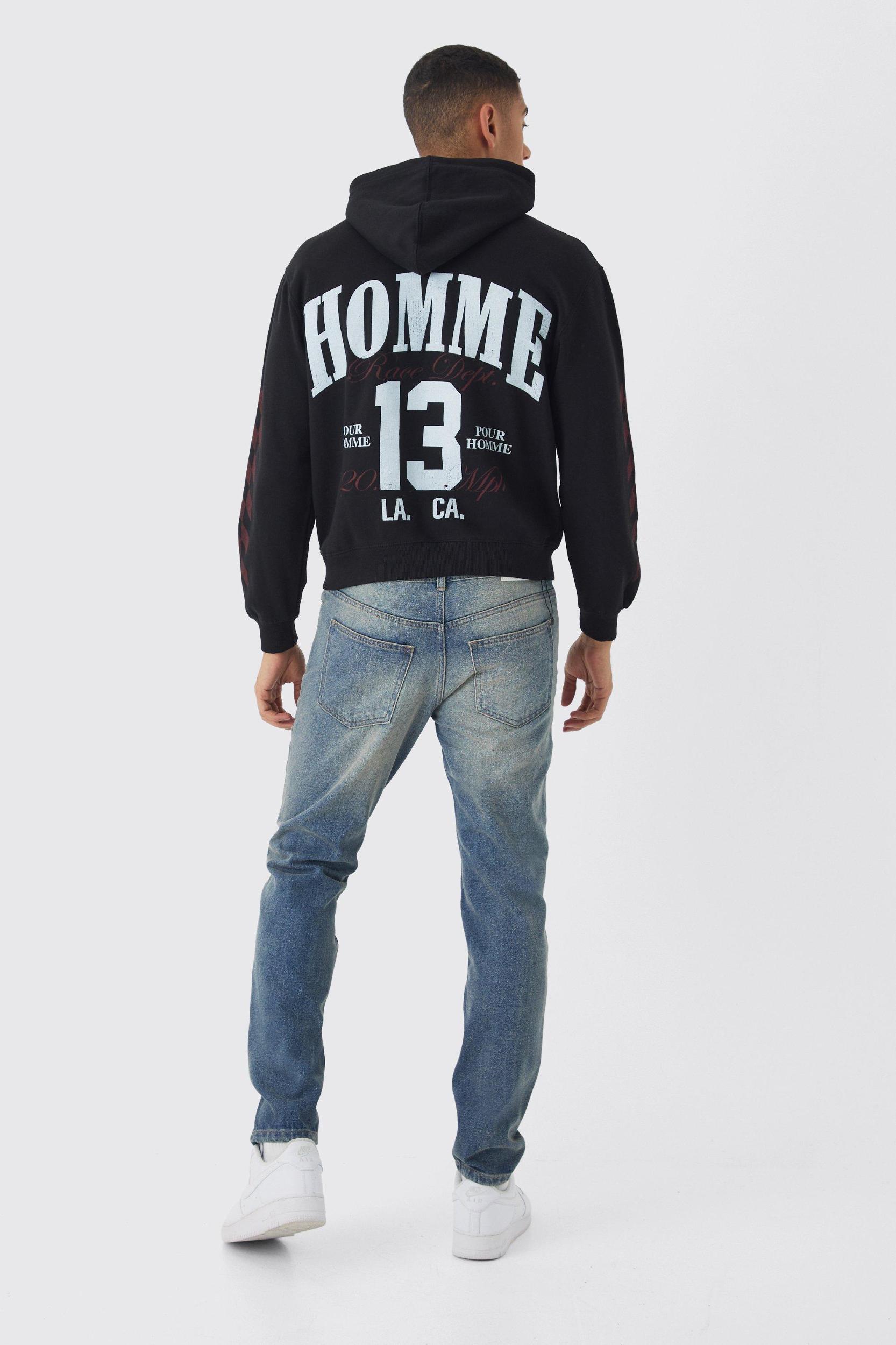 Slim Rigid Cross Embroidered Jeans | boohooMAN USA Product Image