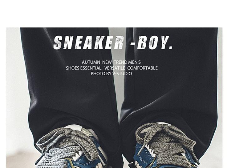 Color Block Lace-Up Sneakers Product Image