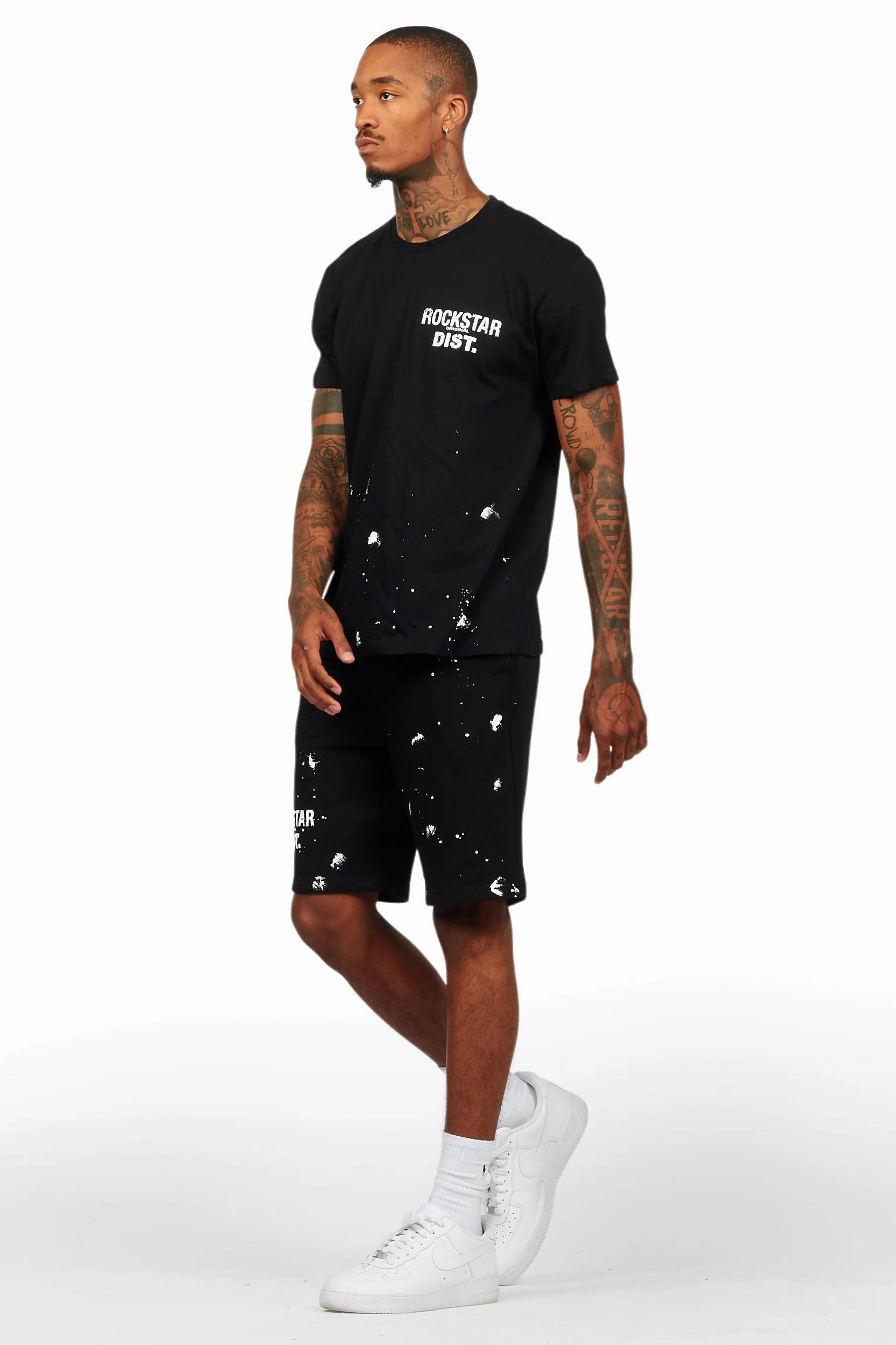Raffer Black T-Shirt/Short Set Male Product Image