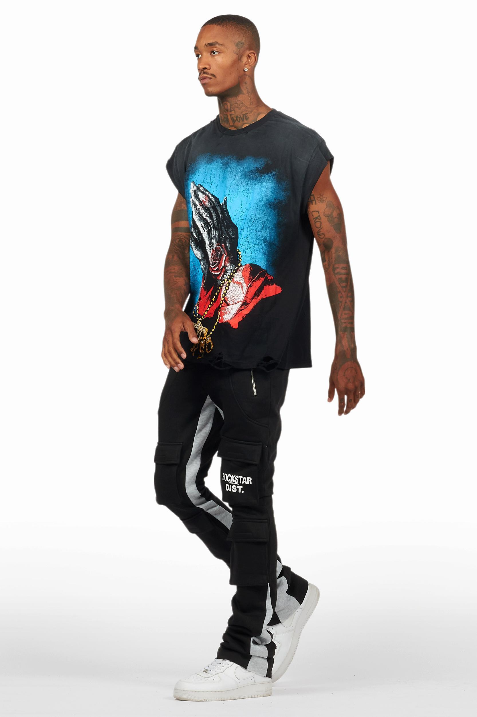 Gonave Black Graphic Muscle T-Shirt Male Product Image
