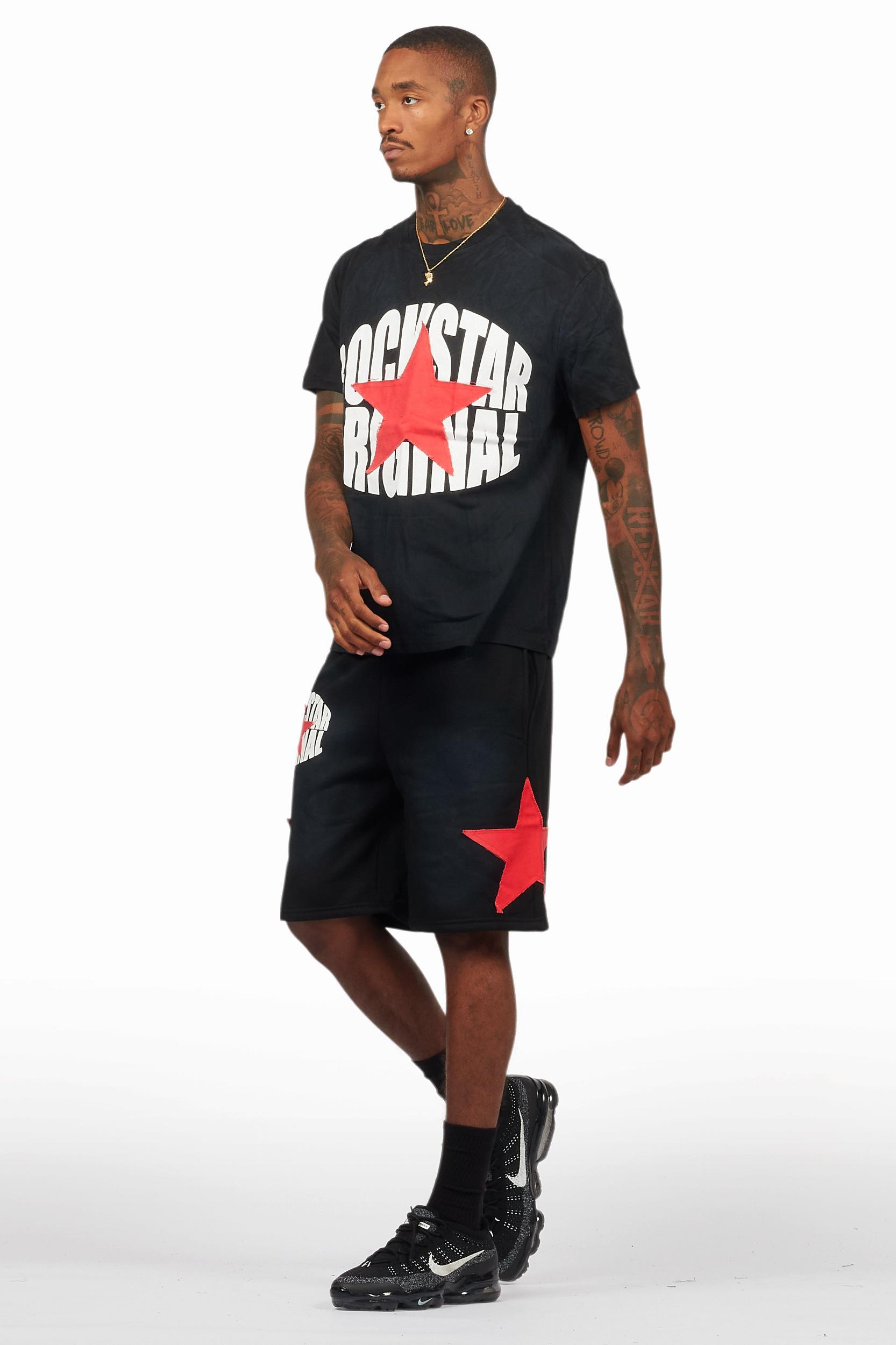Sarge Vintage Black T-Shirt/Short Set Male Product Image