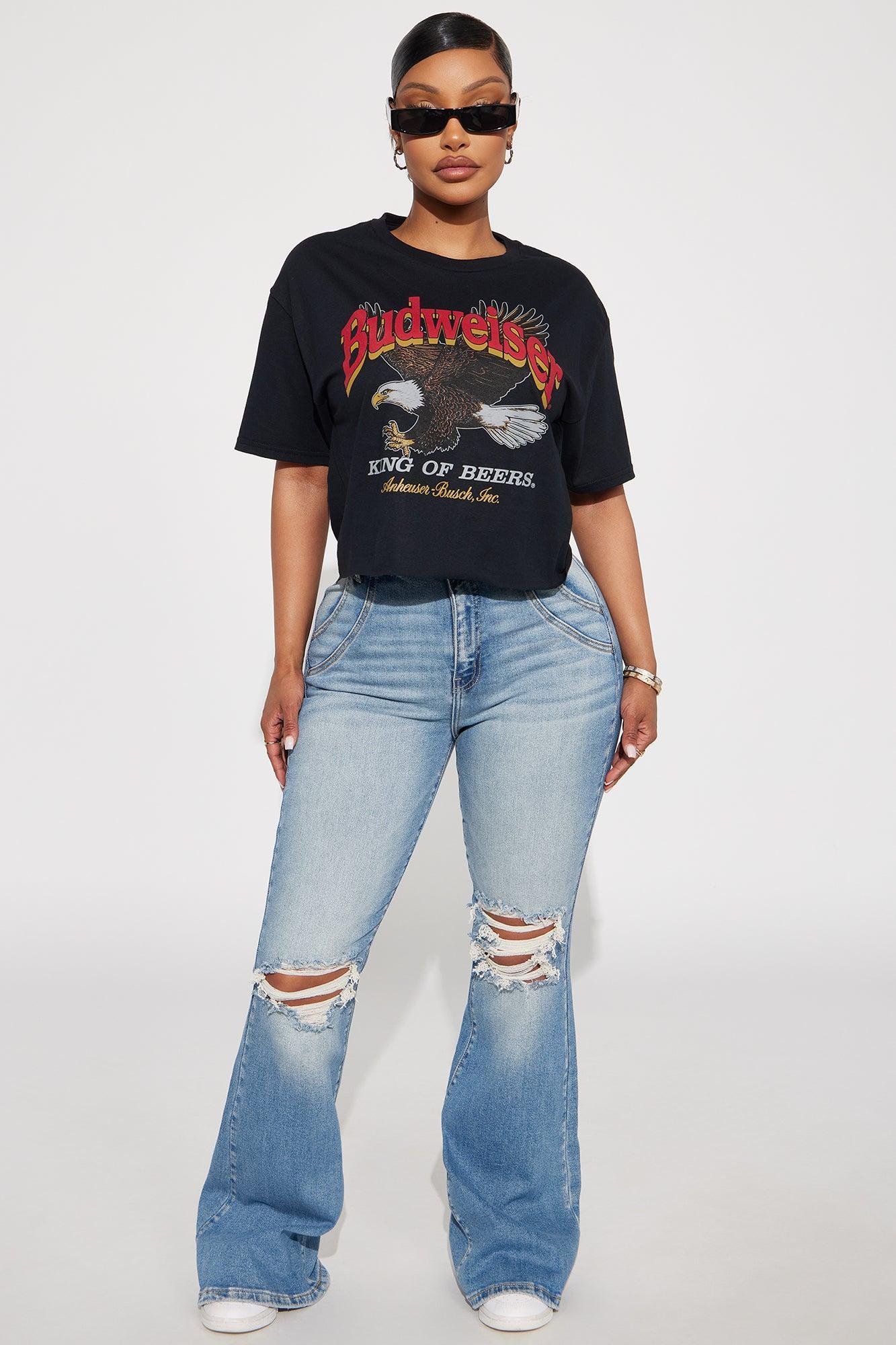 Budweiser King Of Beers Cropped Tee - Black Product Image