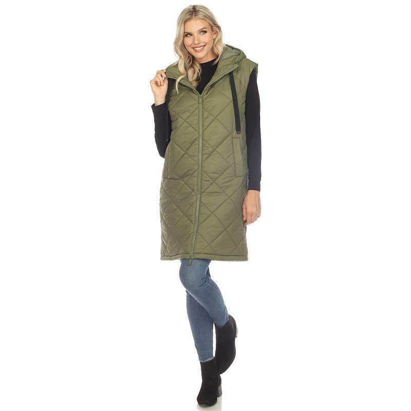 Women's Diamond Quilted Hooded Puffer Vest Product Image