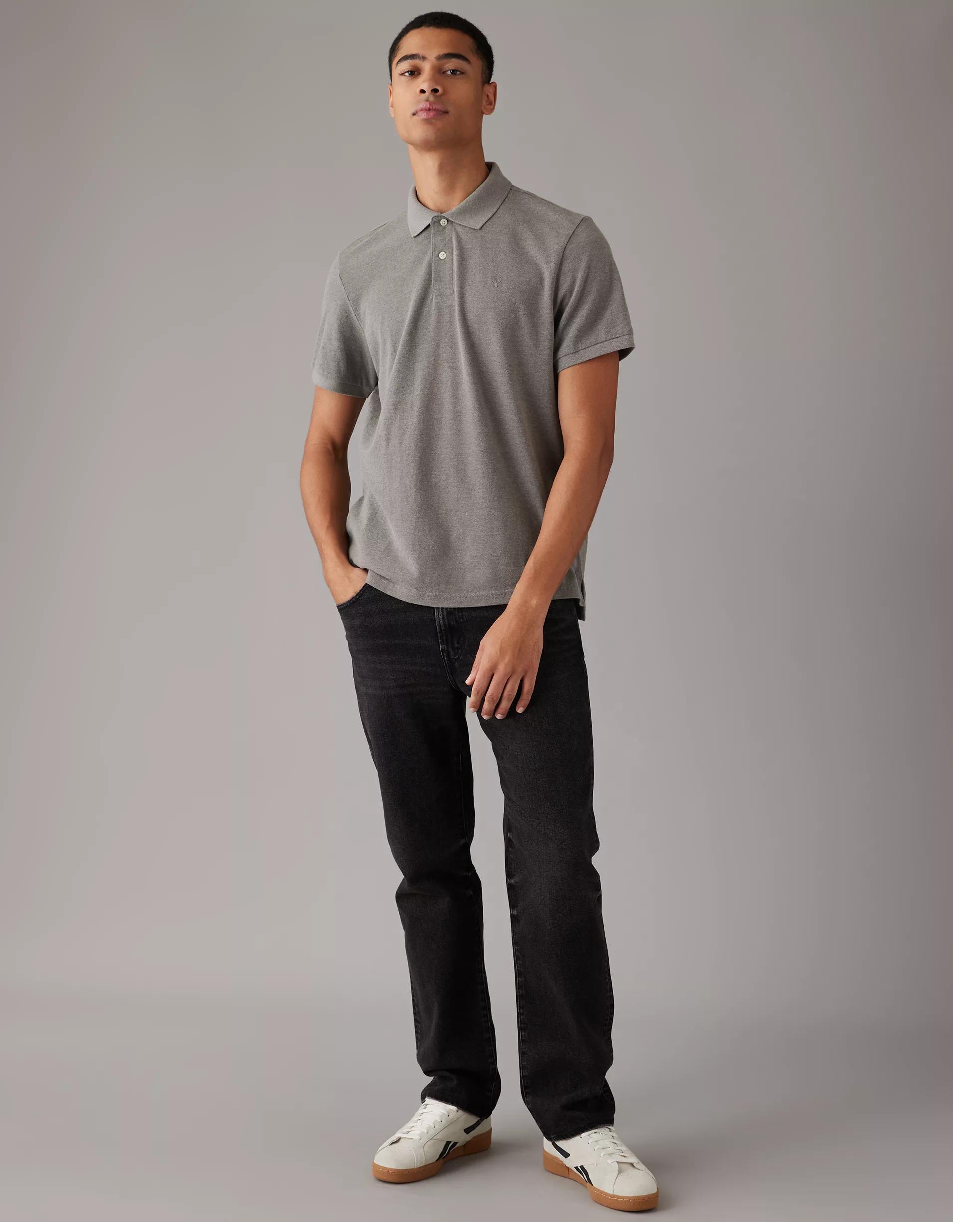 AE Lived-In Pique Polo Shirt Product Image