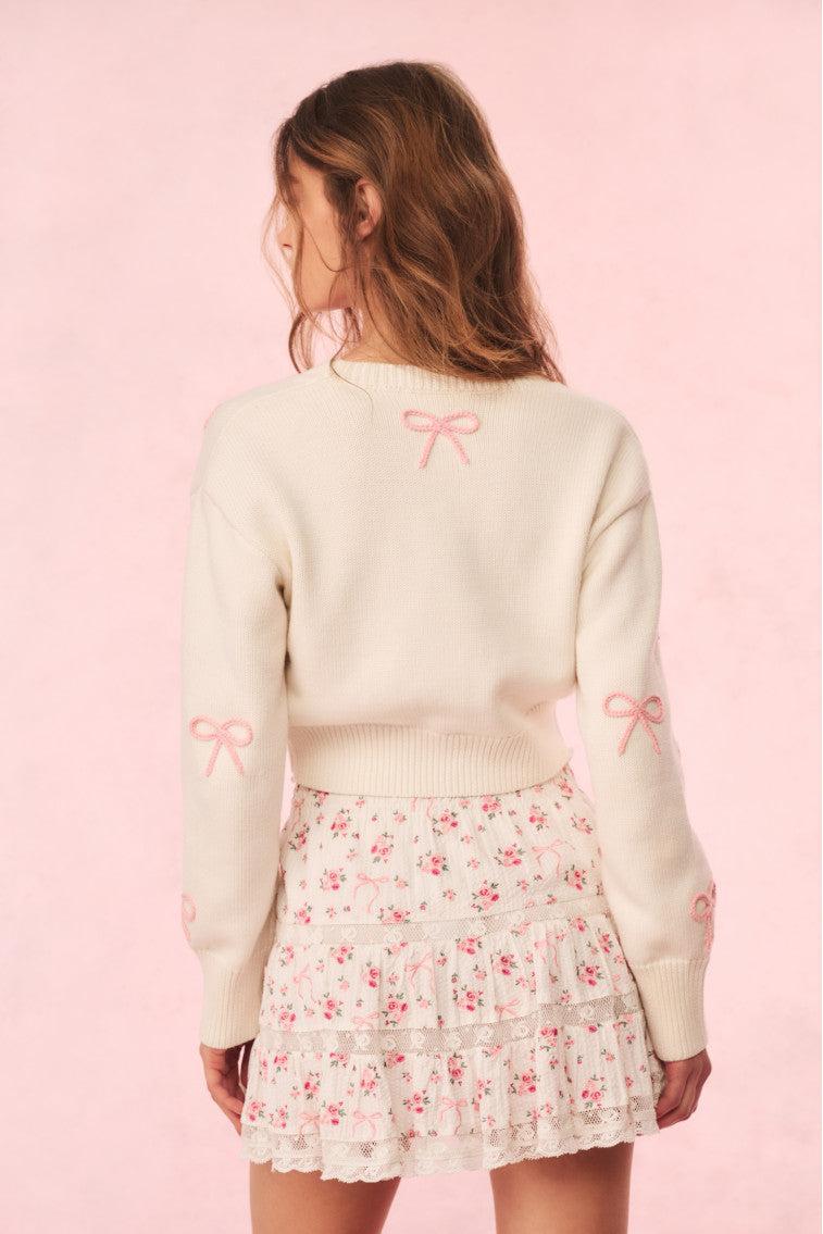 Francette Cropped Bow Cardigan Product Image