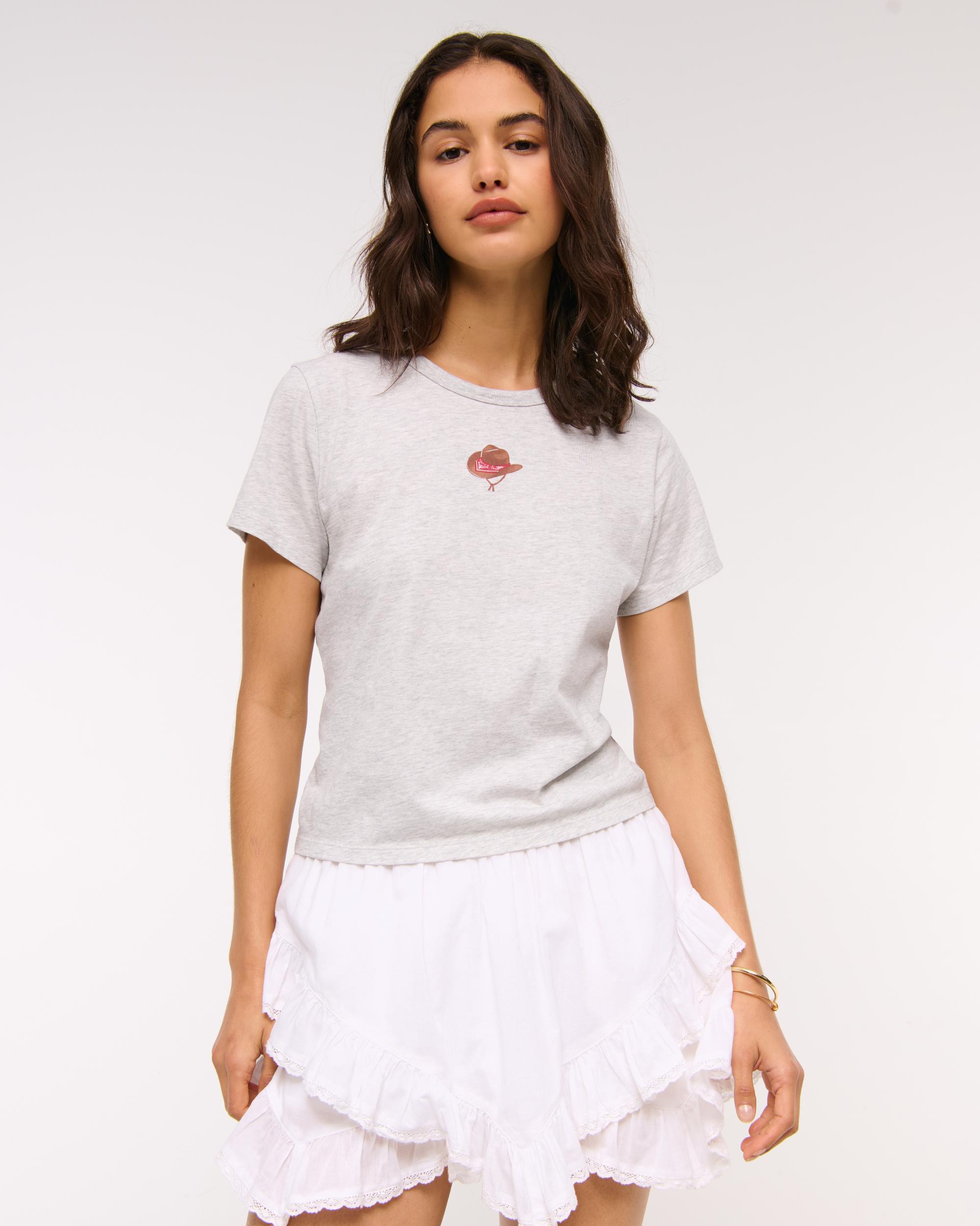 Short-Sleeve Cowboy Hat Graphic Skimming Tee Product Image