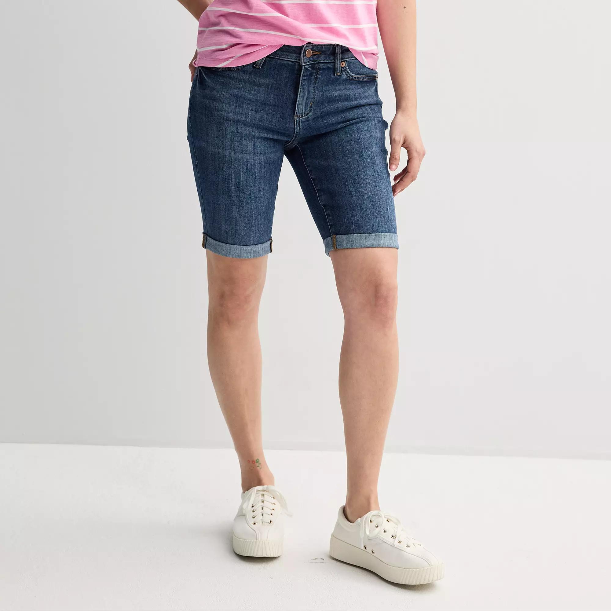 Women's Sonoma Goods For Life® Roll Cuff Bermuda Shorts, Size: 6, Dark Blue Product Image