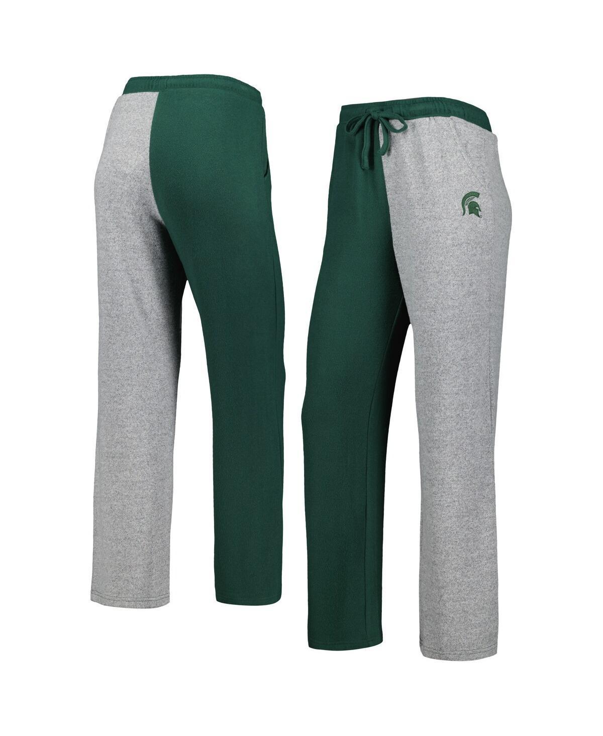 Women's ZooZatz Green/Gray Michigan State Spartans Colorblock Cozy Tri-Blend Lounge Pants, Size: Large Product Image