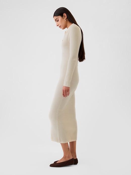 CashSoft Rib Midi Polo Sweater Dress Product Image