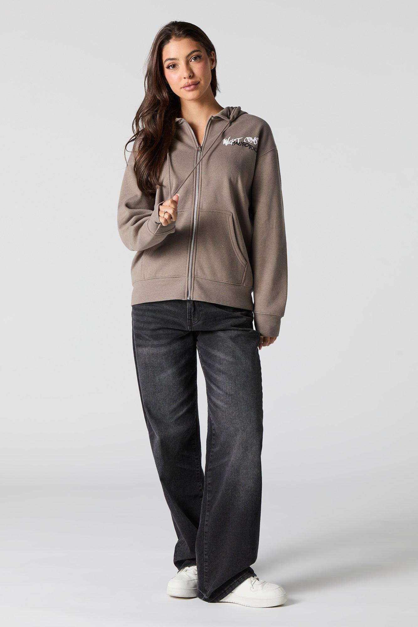Graphic Fleece Zip-Up Hoodie Female Product Image