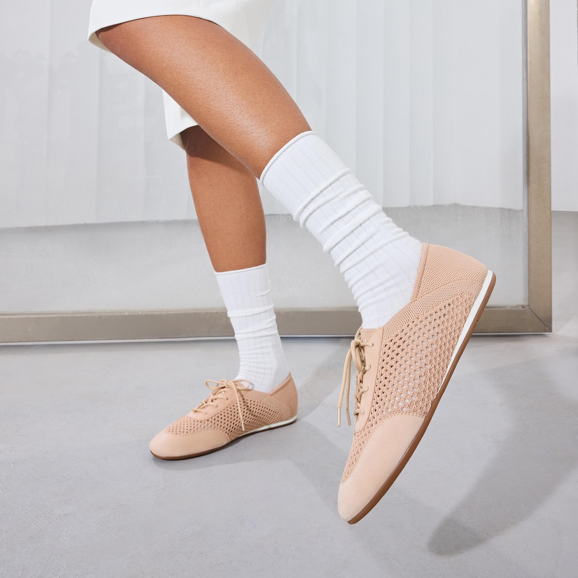 Round-Toe Lace-Up Mesh Sneakers (Yara) Product Image