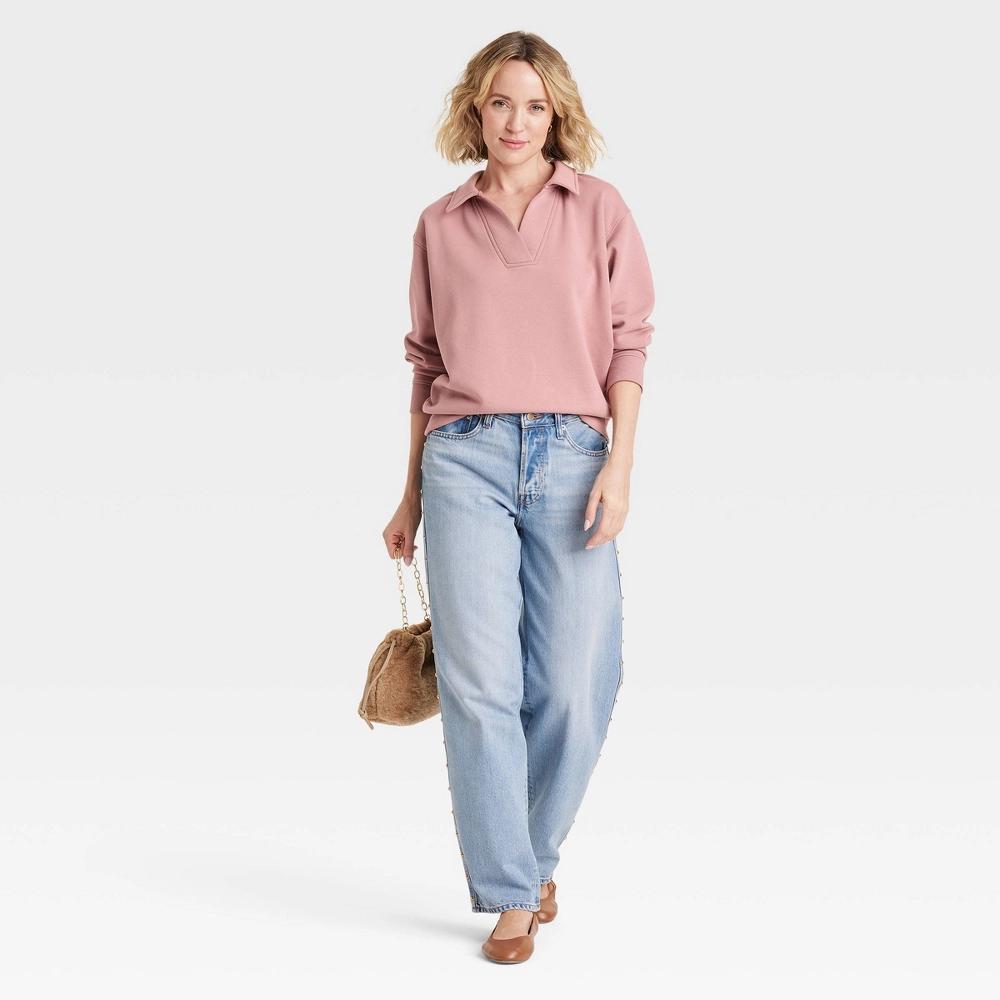 Womens Leisure Studio Pullover Sweatshirt - Universal Thread Mauve XL Product Image