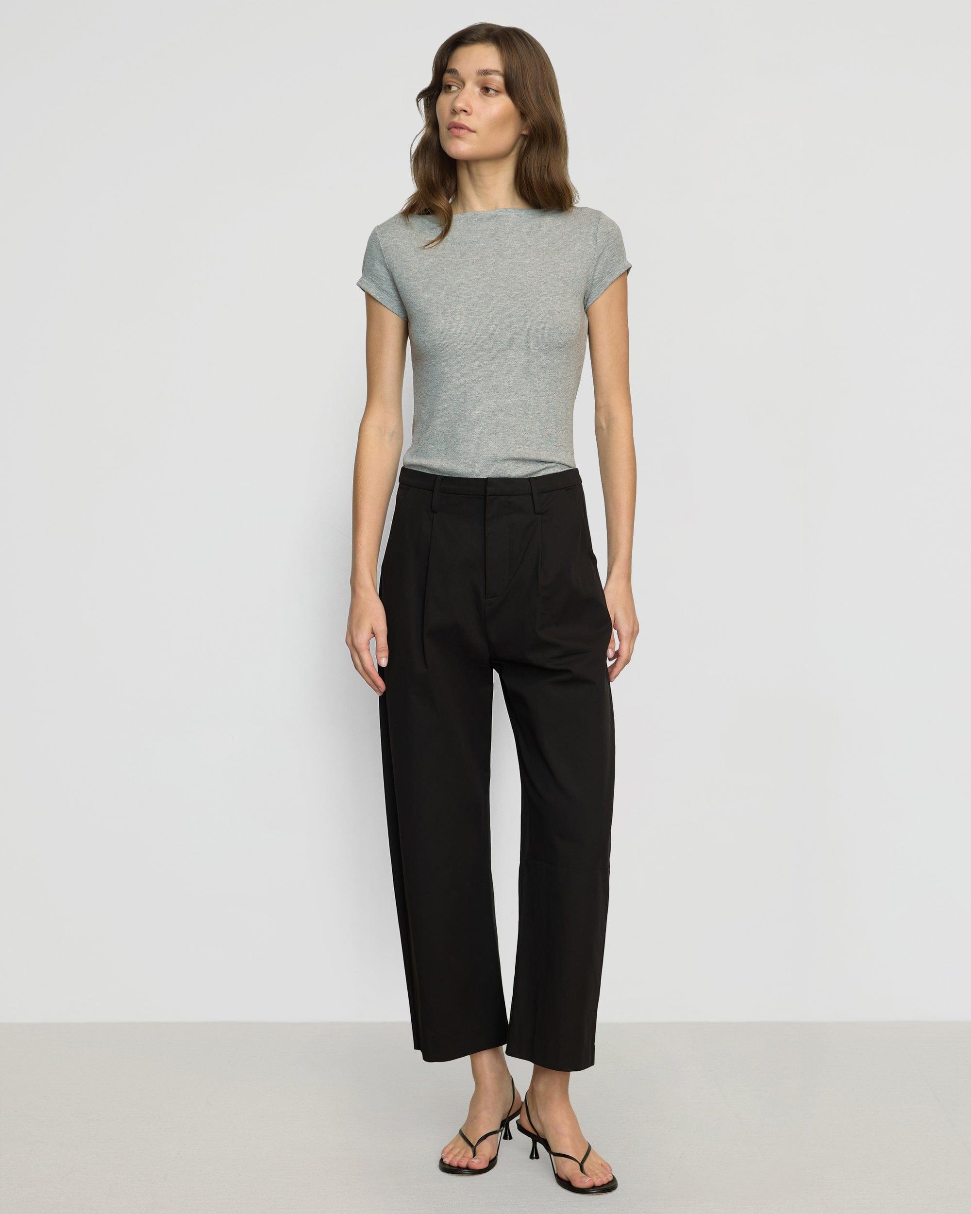 Zayna Ribbed Cap-Sleeve Tee Product Image