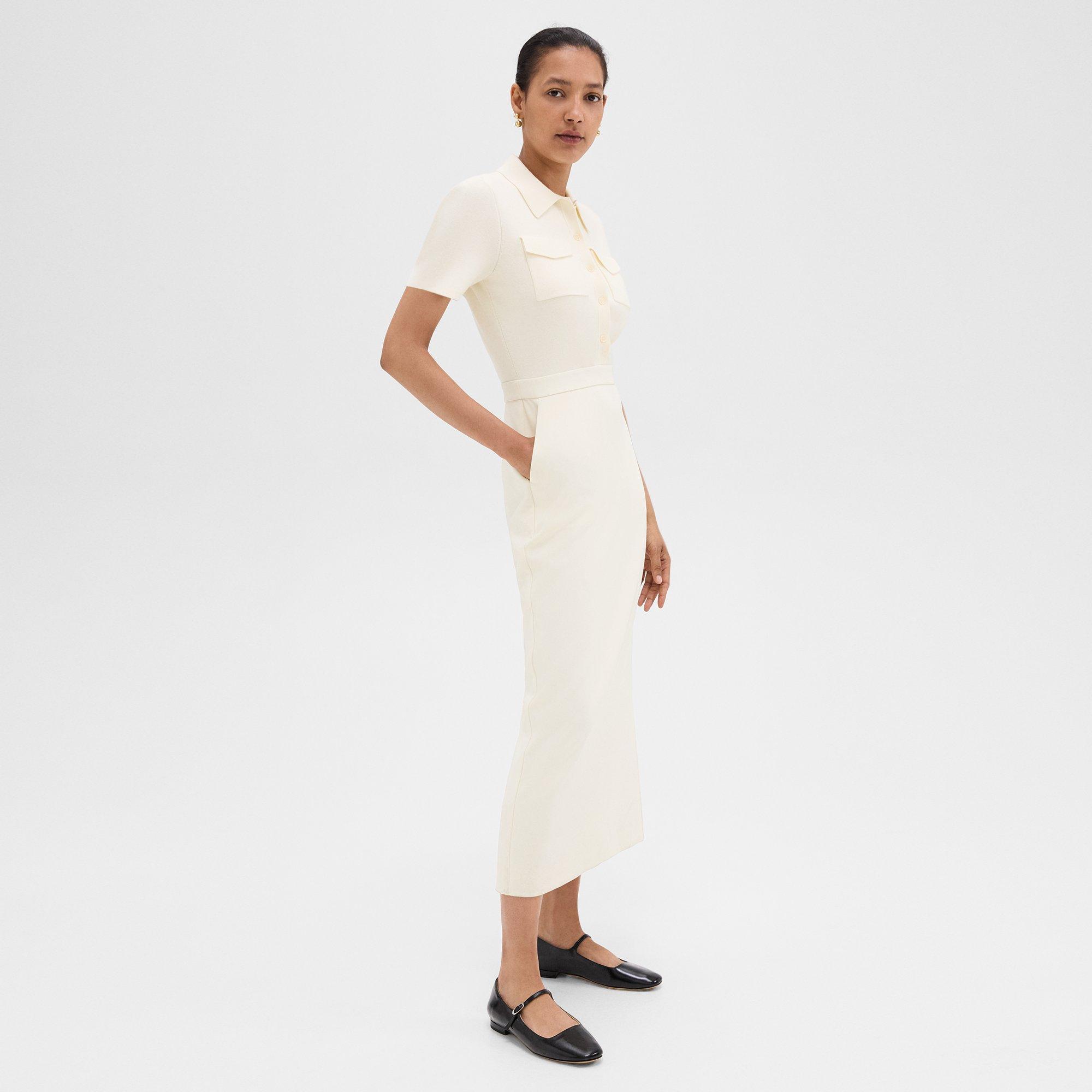 Admiral Crepe Military Midi Dress | Theory Product Image