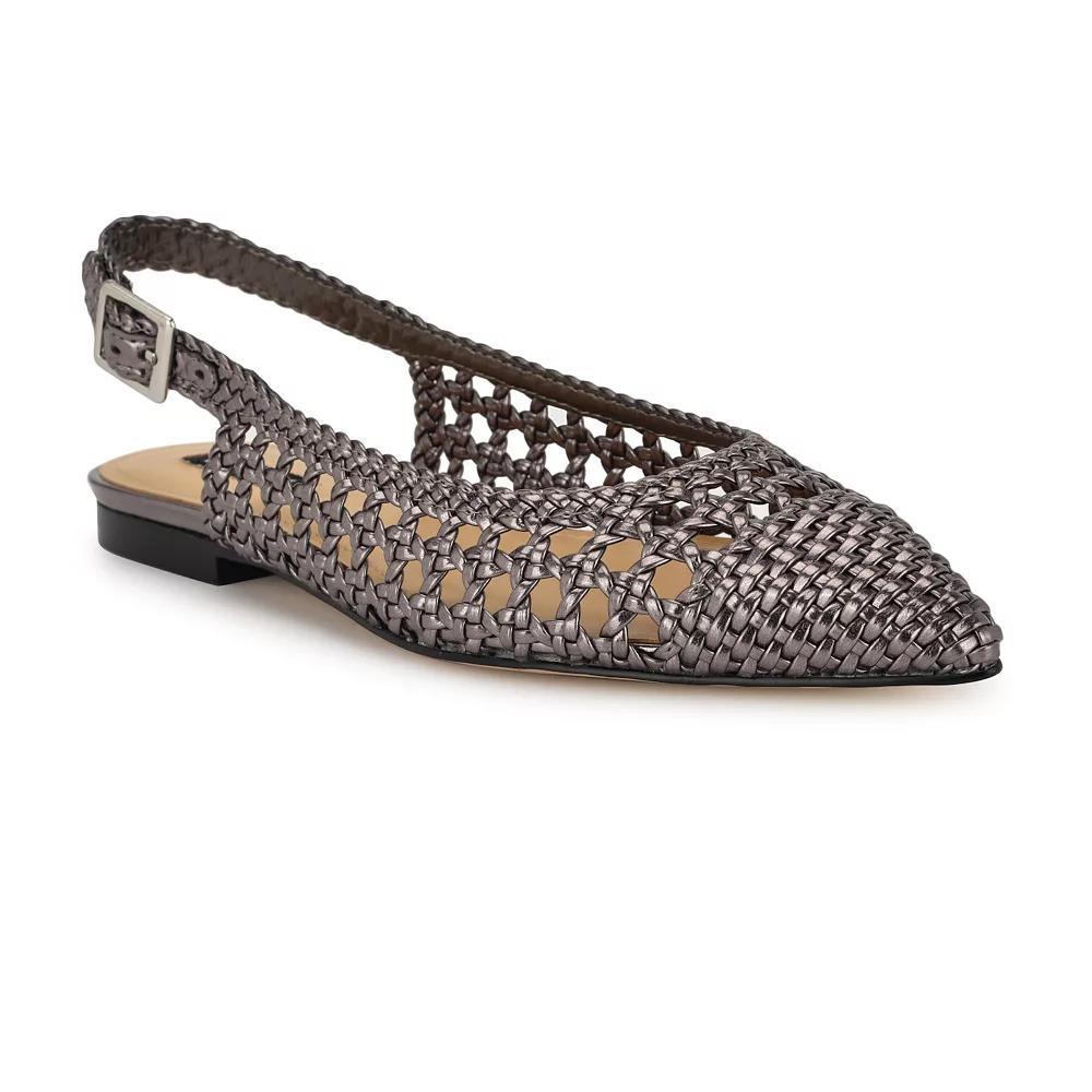 Nine West Soel Women's Slingback Dress Flats, Size: 8.5, Silver Product Image