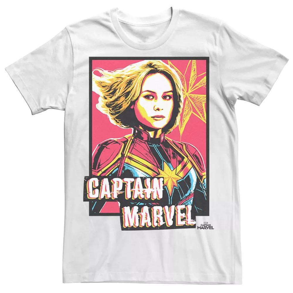 Men's Marvel Captain Marvel Artsy Portrait Tee, Size: Small, White Product Image