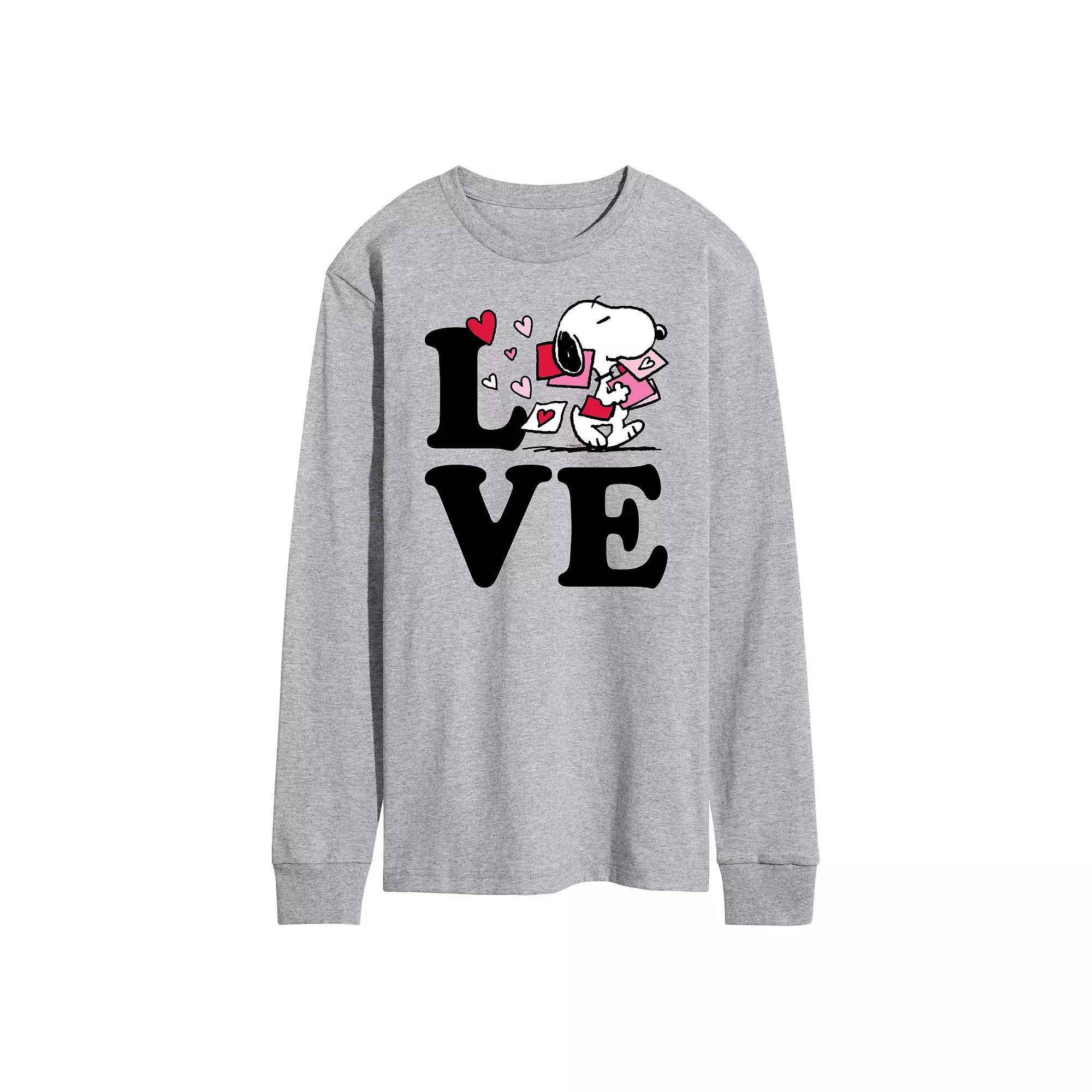 Mens Peanuts Love Snoopy Long Sleeve Tee Product Image