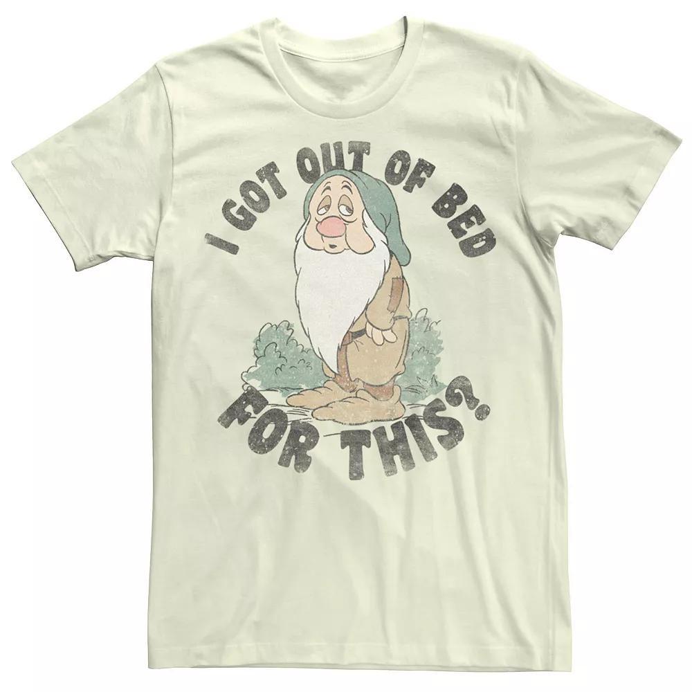 Disney's Snow White Sleepy Men's "I Got Out Of Bed For This" Vintage Graphic Tee, Size: Medium, Natural Product Image