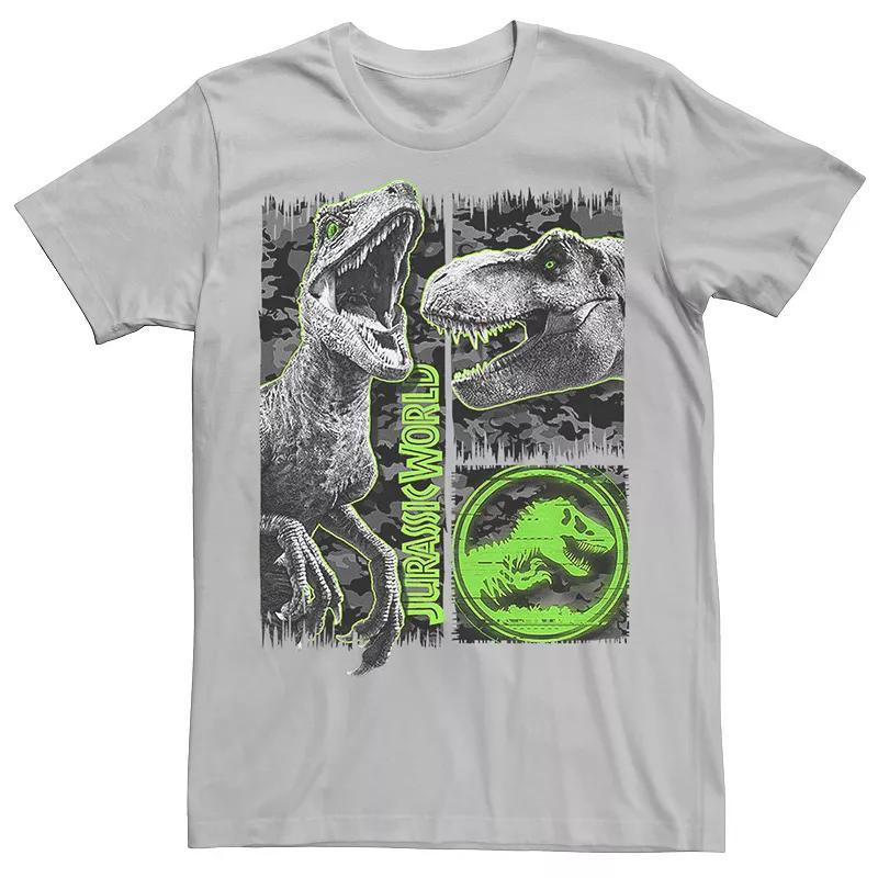 Men's Jurassic World Two Raptor T-Rex Camo Scratch Tee, Size: Small, Athletic Grey Product Image
