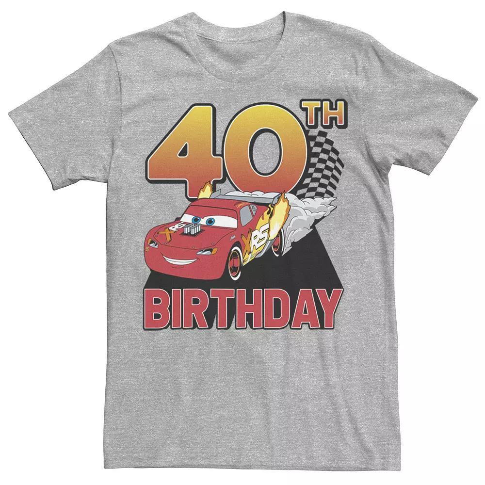 Disney / Pixar's Car Lightning McQueen Men's 40th Birthday Racer Tee, Size: Small, Athletic Grey Product Image