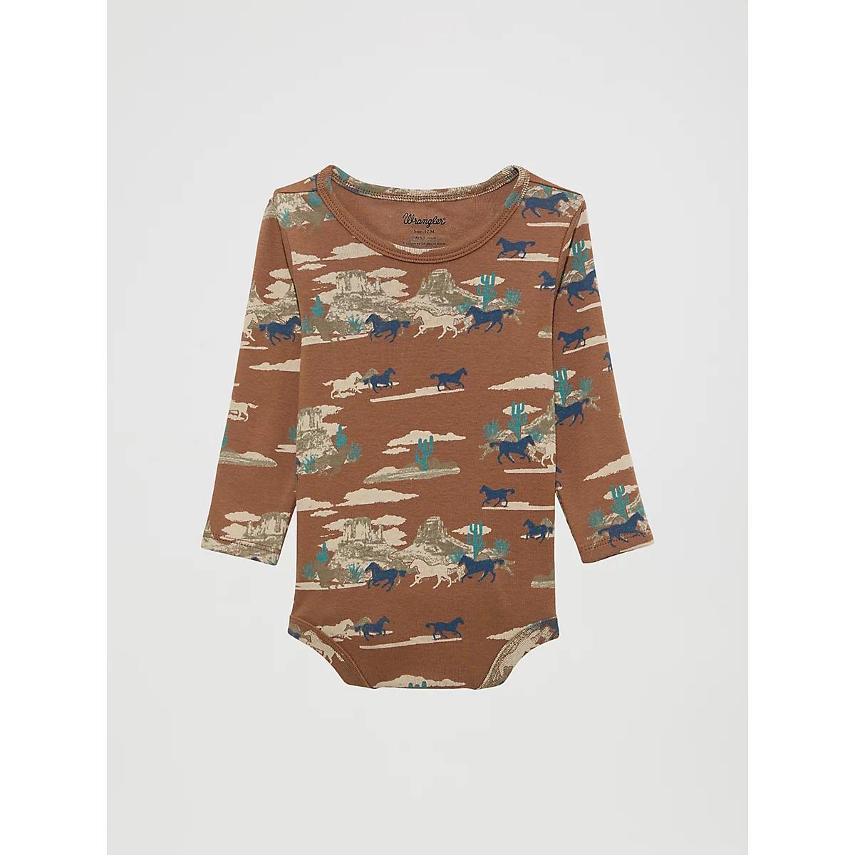 Little Boy's Western Print Bodysuit Fence Product Image