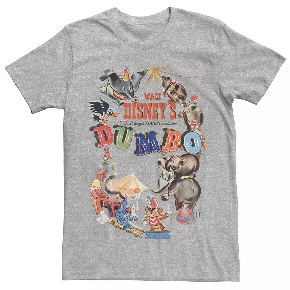 Disney's Dumbo Men's Vintage Movie Poster Tee, Size: Medium, Athletic Grey Product Image
