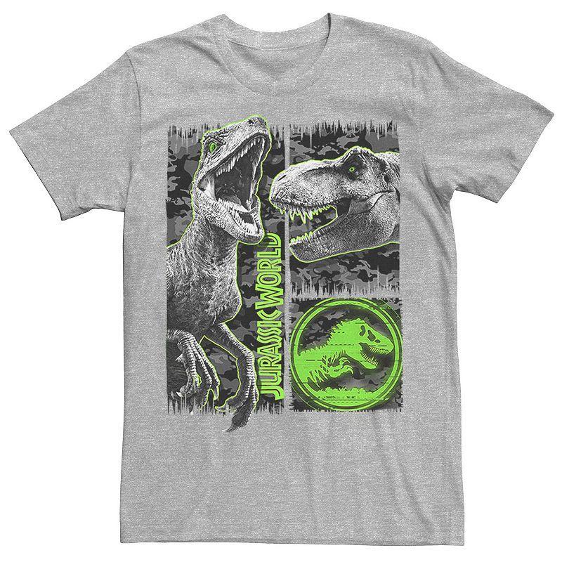 Men's Jurassic World Two Raptor T-Rex Camo Scratch Tee, Size: Small, Athletic Grey Product Image